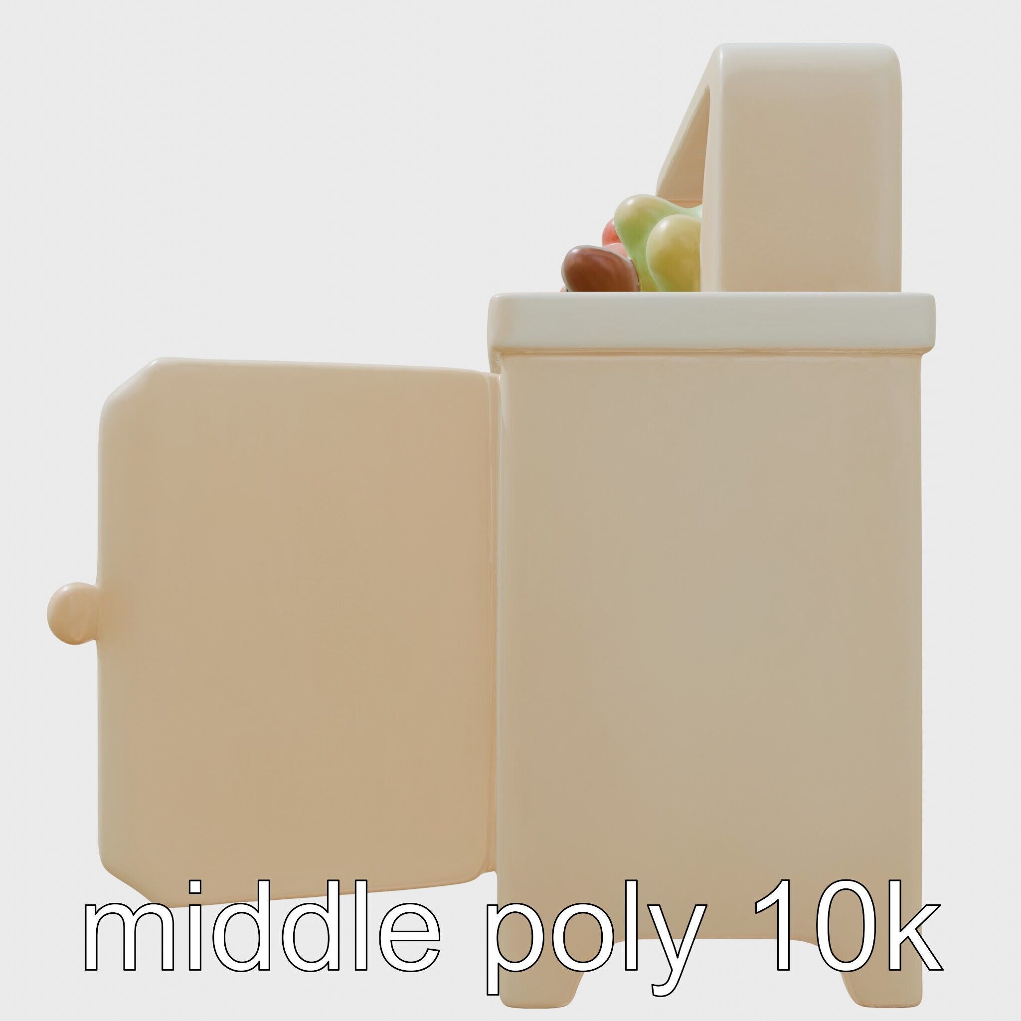 Playful Kitchen Cabinet with Rounded Doors Low-poly 3D model_19