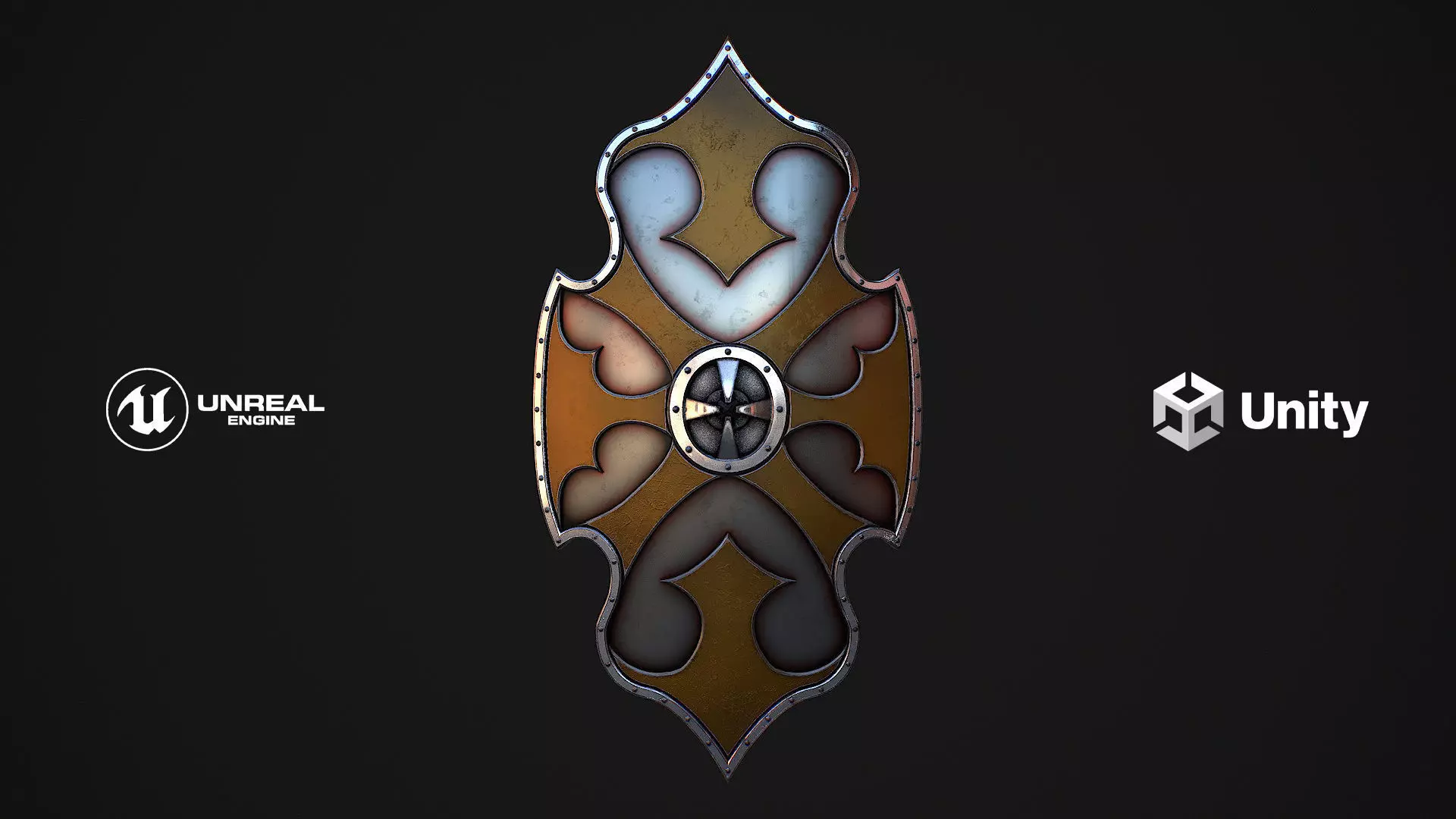 Fantasy Shield 4 Low-poly 3D model_0