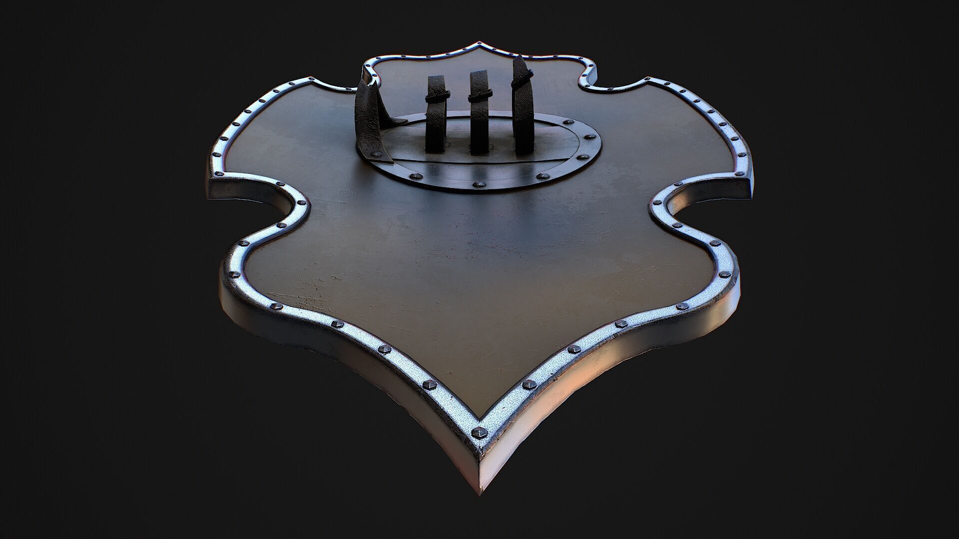 Fantasy Shield 4 Low-poly 3D model_9