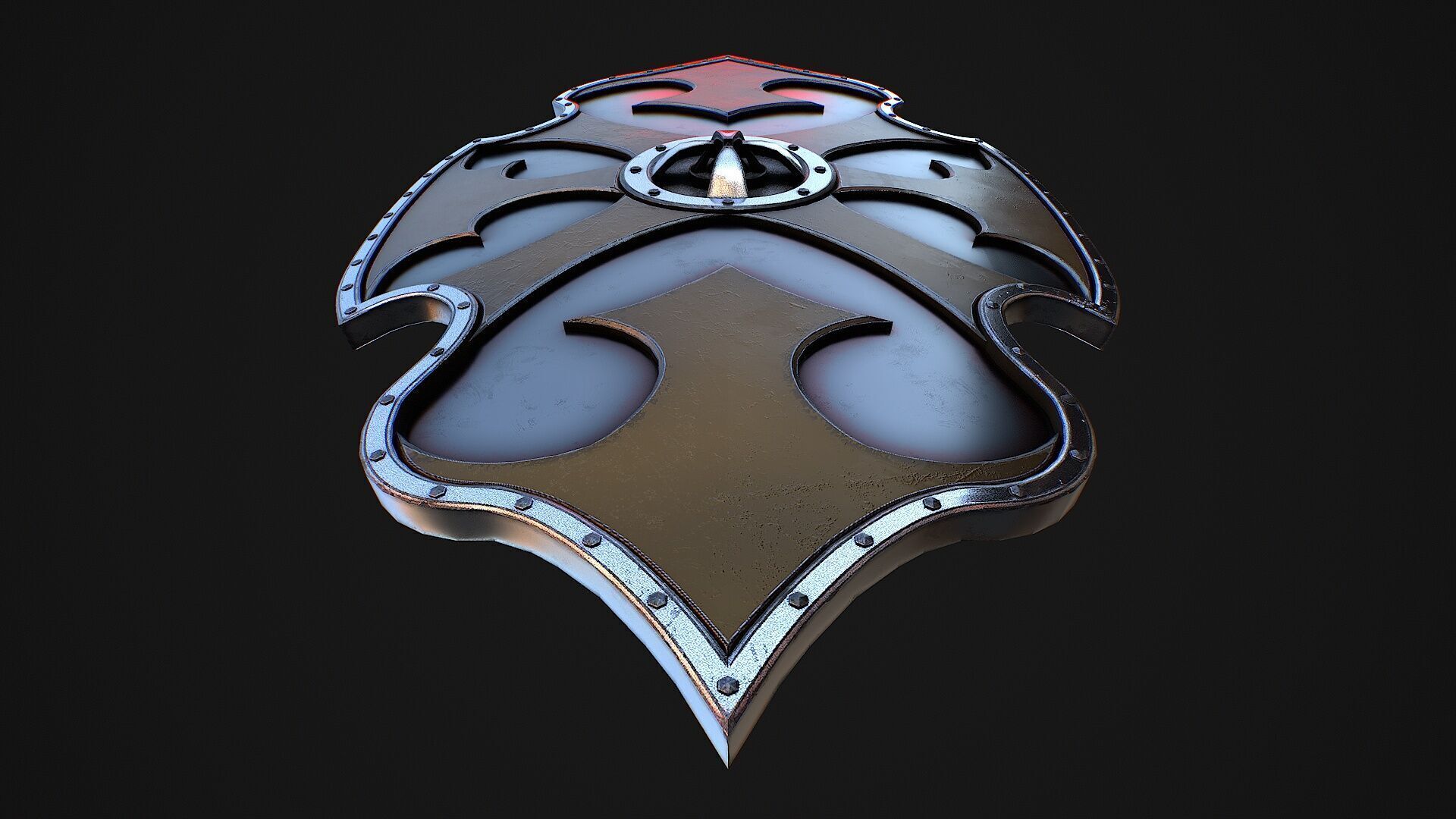 Fantasy Shield 4 Low-poly 3D model_7