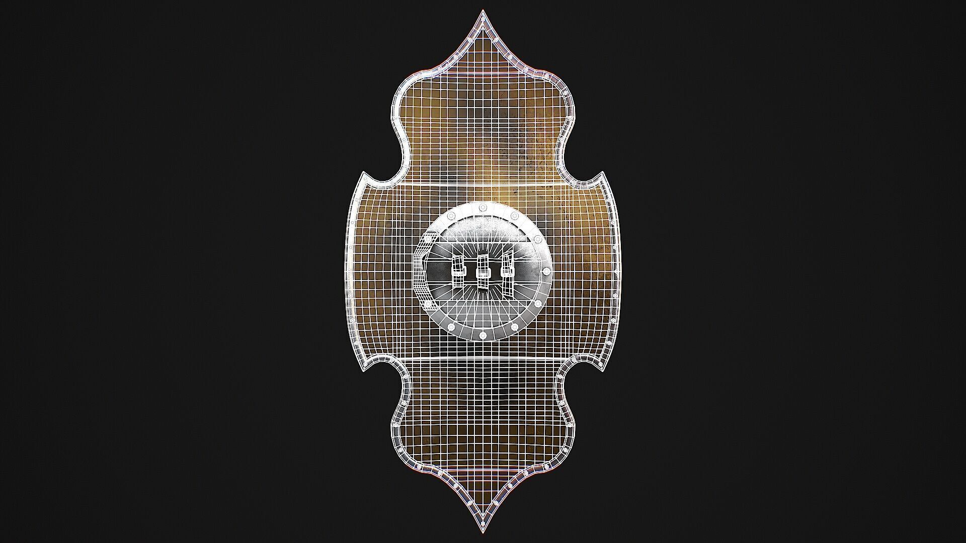 Fantasy Shield 4 Low-poly 3D model_6