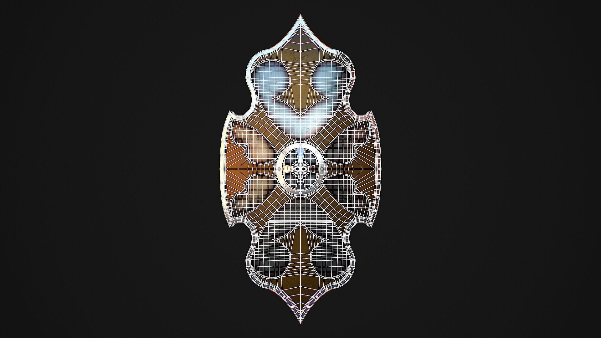 Fantasy Shield 4 Low-poly 3D model_4