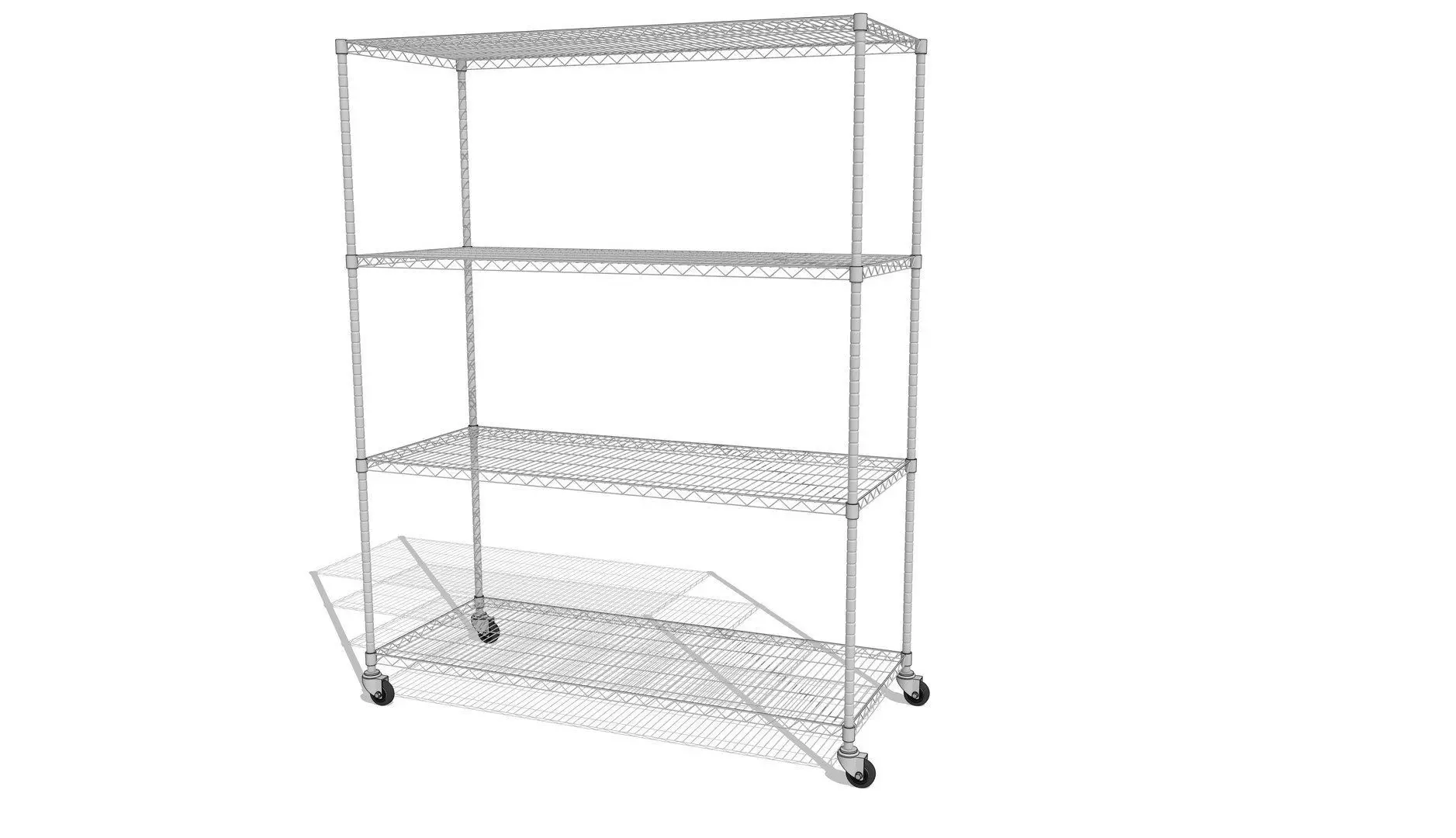 Steel Storage Rack 3D model_0