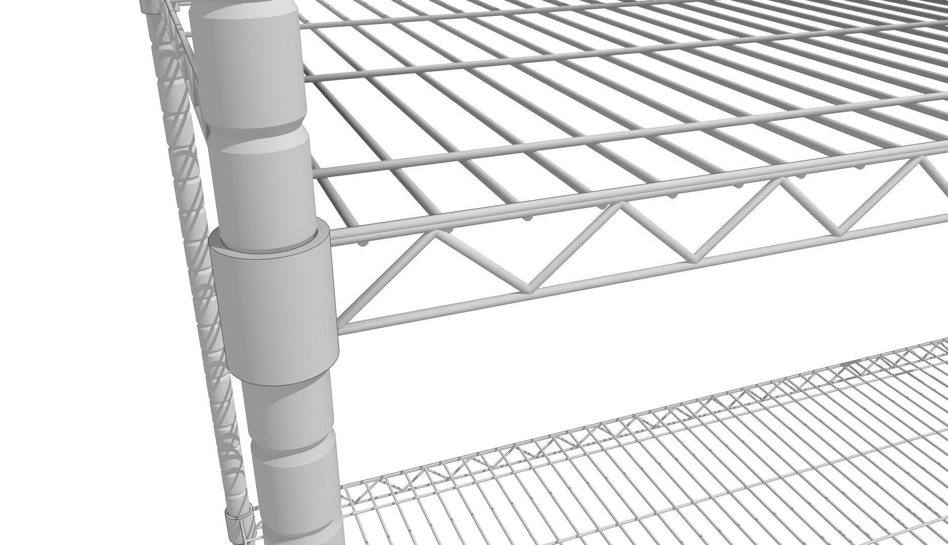 Steel Storage Rack 3D model_3
