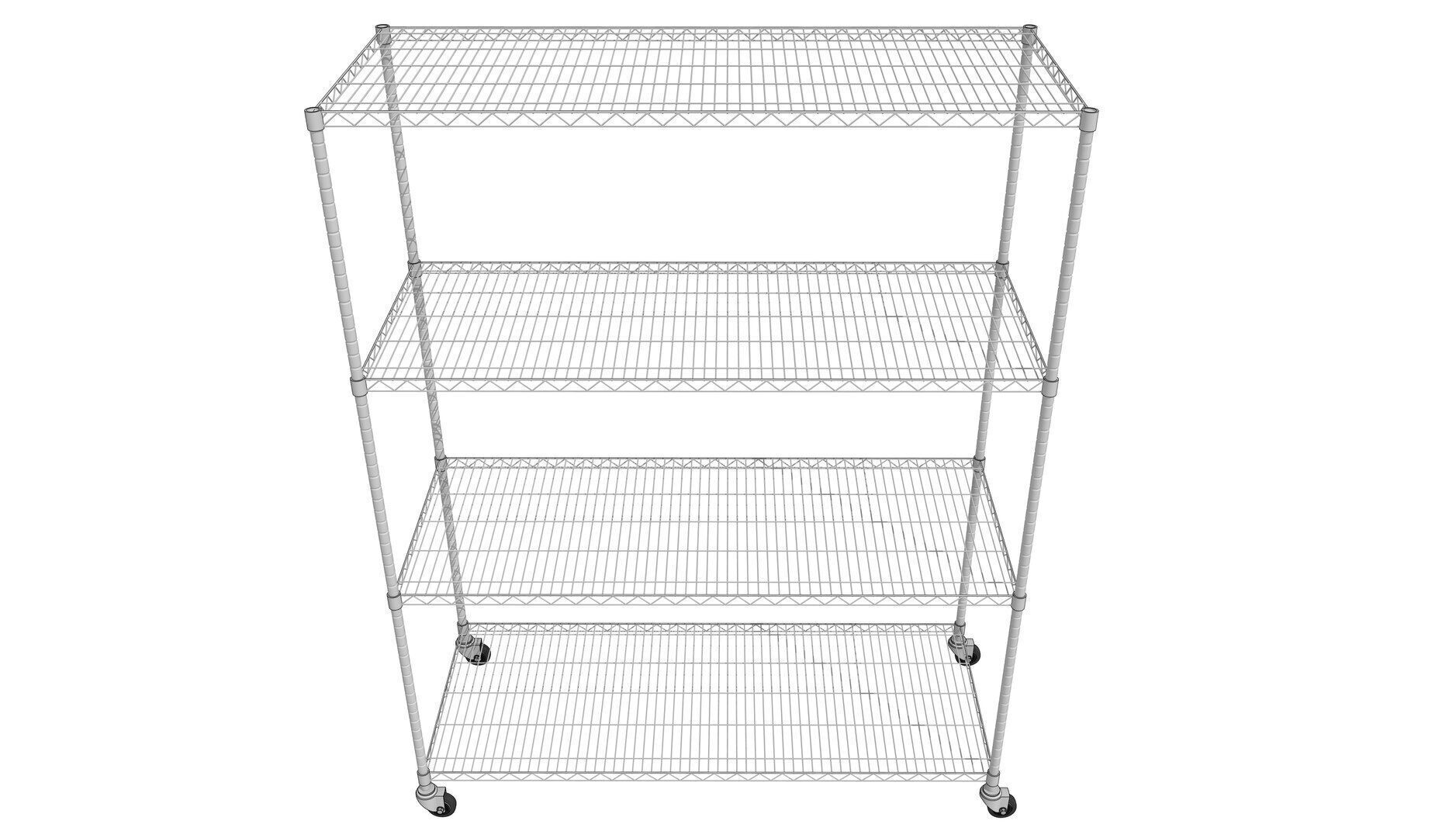 Steel Storage Rack 3D model_1
