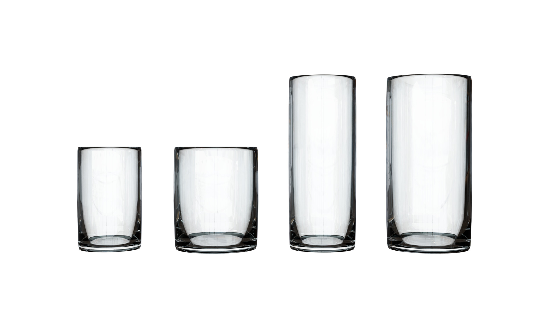 4 Glass Cups Collection - High Poly PBR 3D model_3