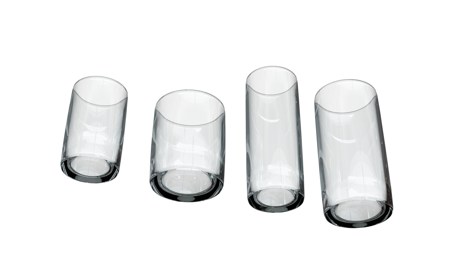 4 Glass Cups Collection - High Poly PBR 3D model_6