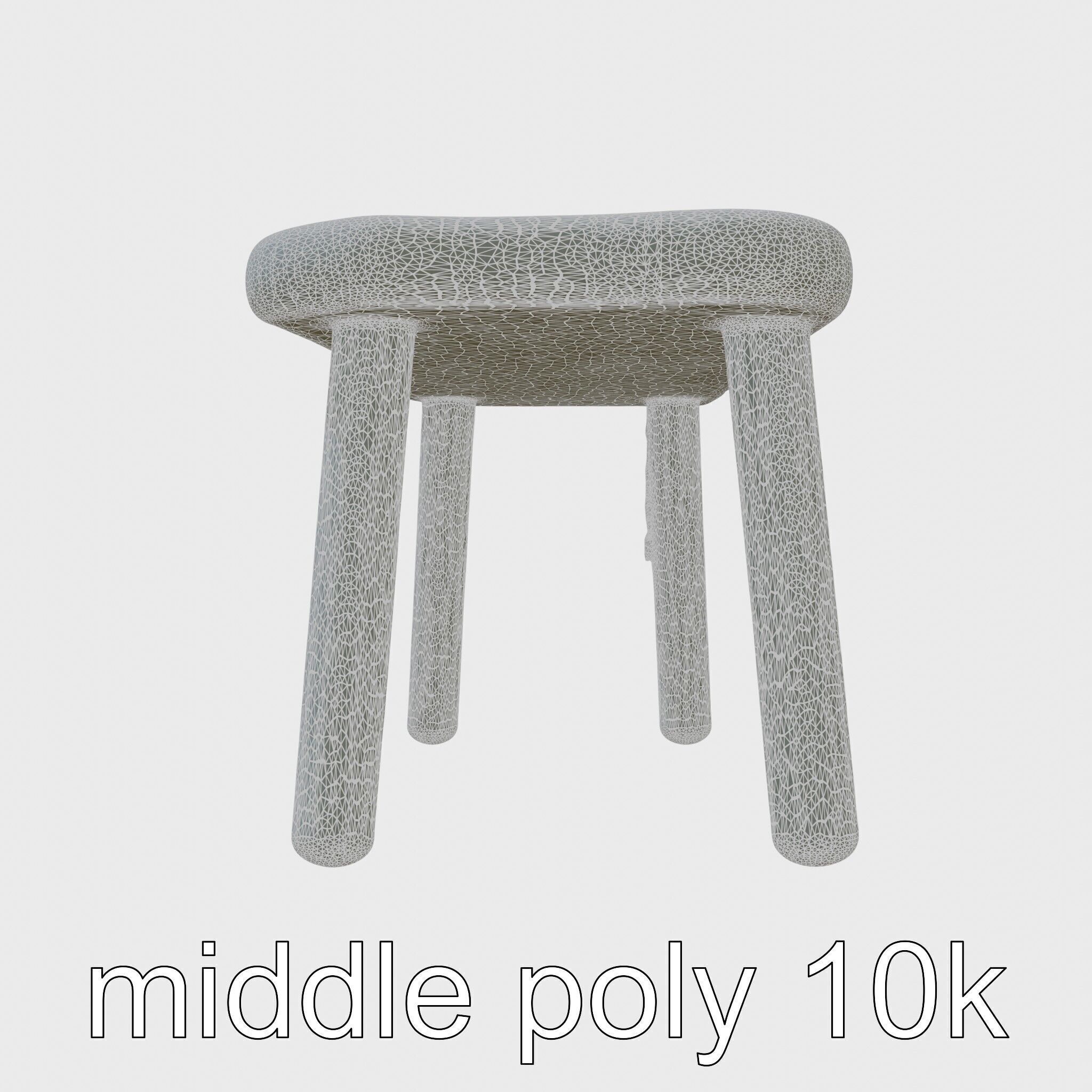 Clay Work Table with Rounded Edges for Cartoon Activities Low-poly 3D model_11