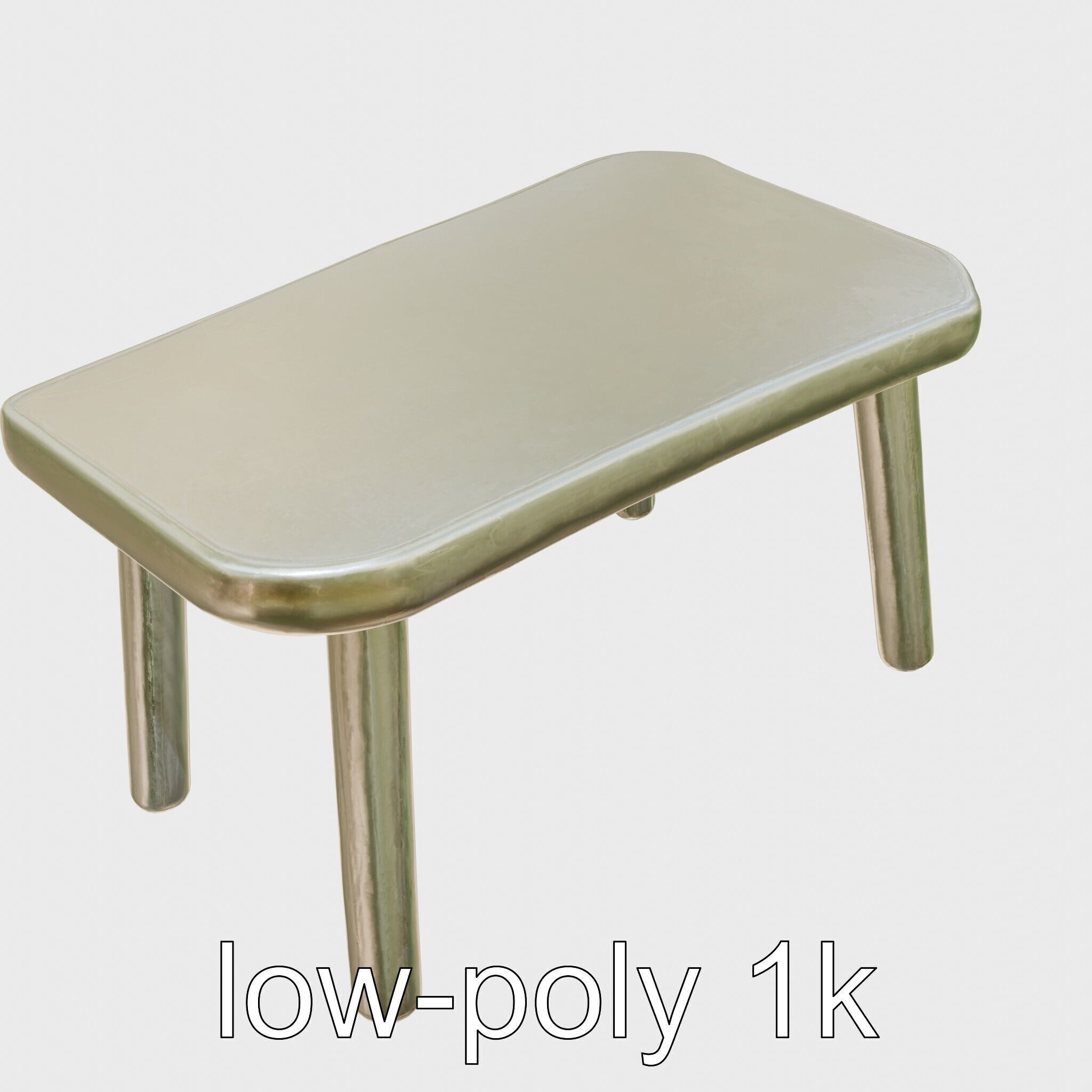 Clay Work Table with Rounded Edges for Cartoon Activities Low-poly 3D model_20