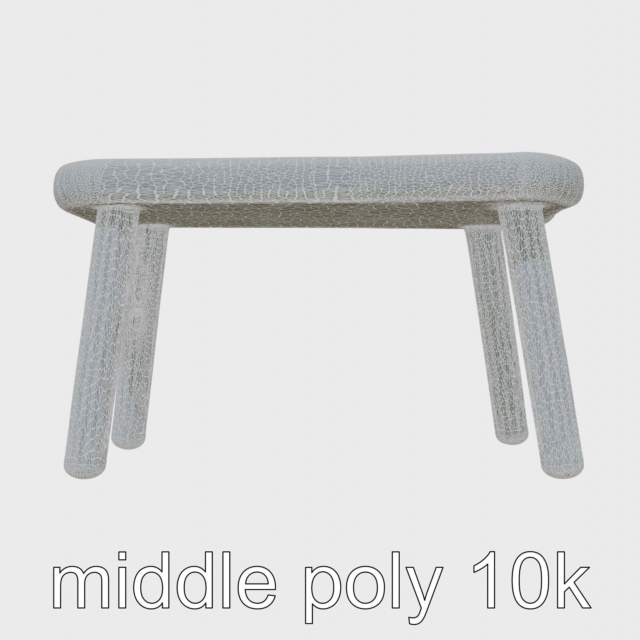 Clay Work Table with Rounded Edges for Cartoon Activities Low-poly 3D model_18