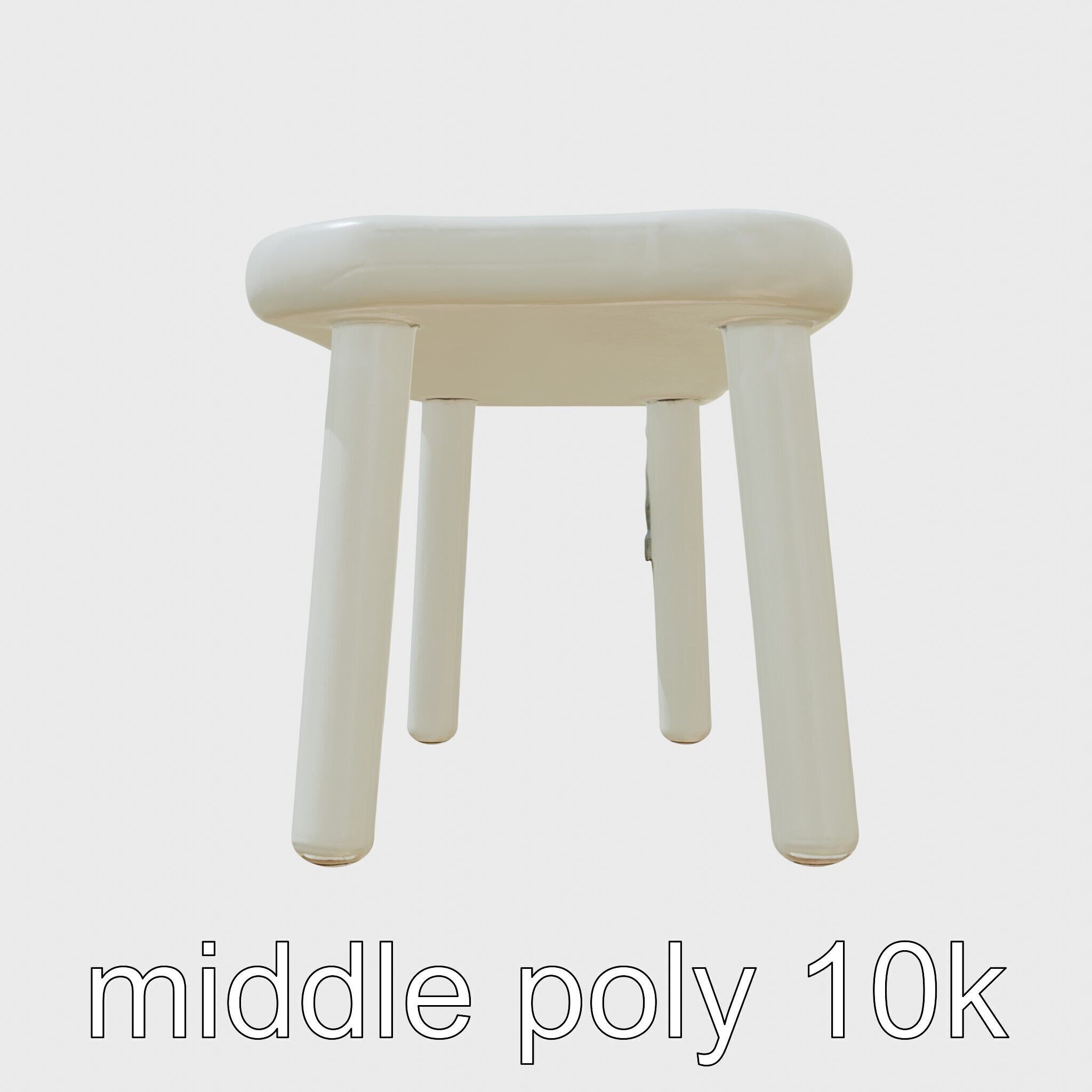 Clay Work Table with Rounded Edges for Cartoon Activities Low-poly 3D model_5