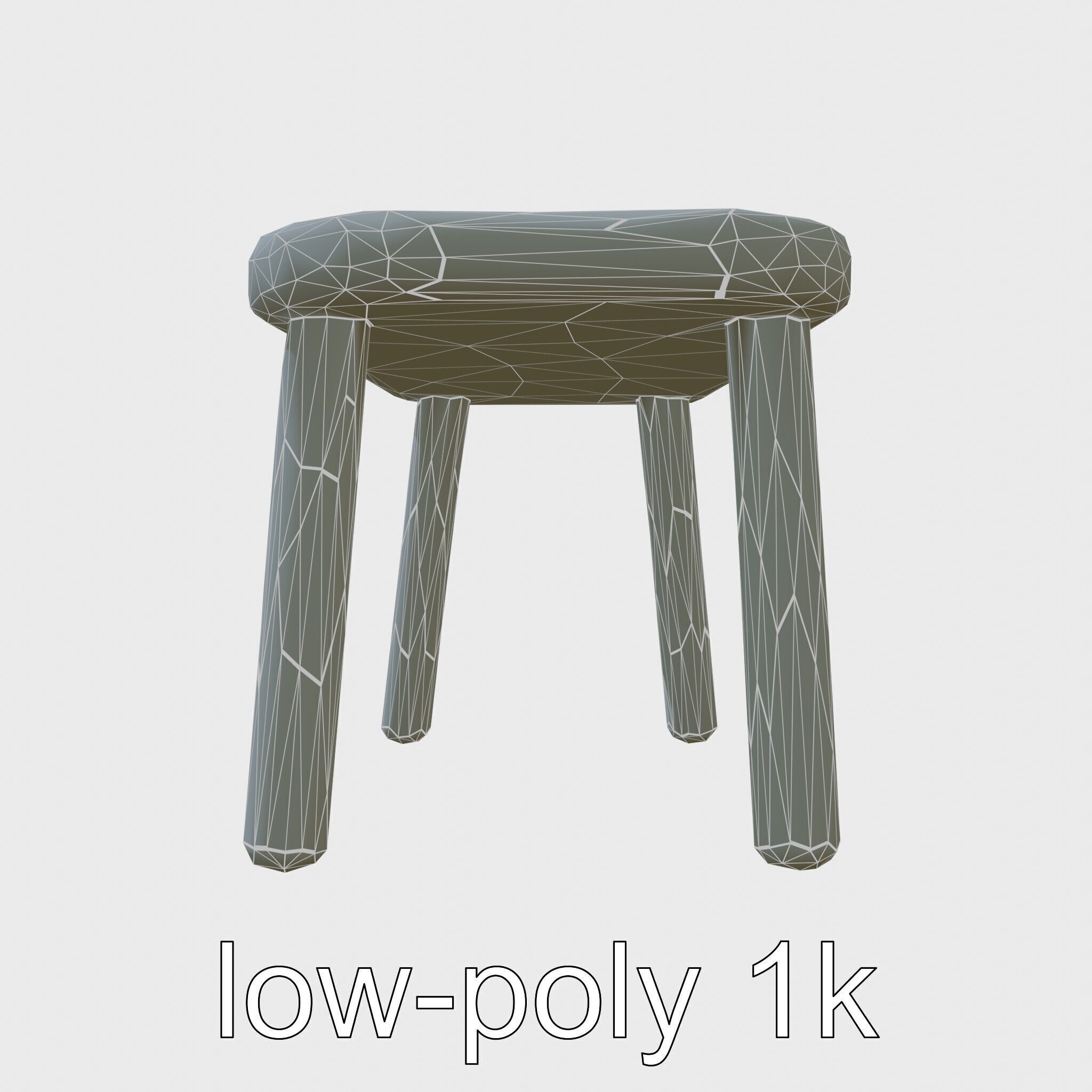 Clay Work Table with Rounded Edges for Cartoon Activities Low-poly 3D model_15