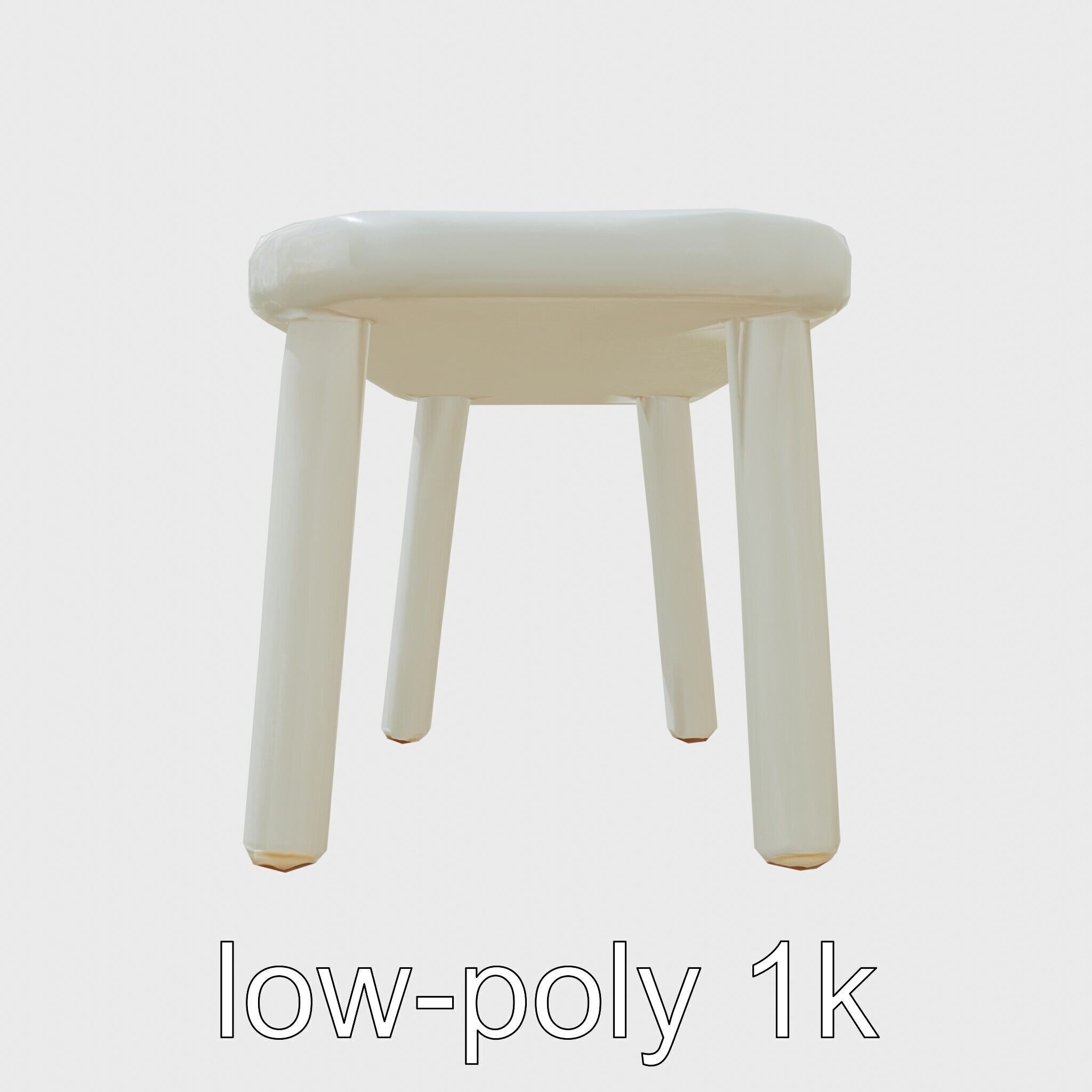 Clay Work Table with Rounded Edges for Cartoon Activities Low-poly 3D model_13