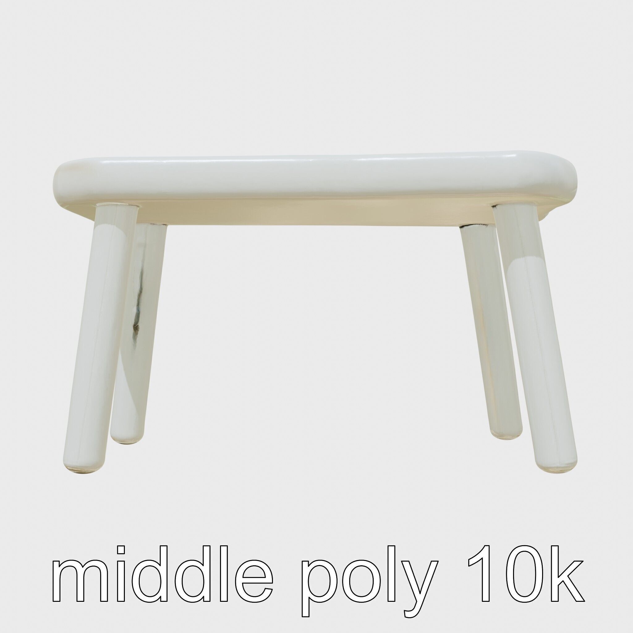 Clay Work Table with Rounded Edges for Cartoon Activities Low-poly 3D model_2