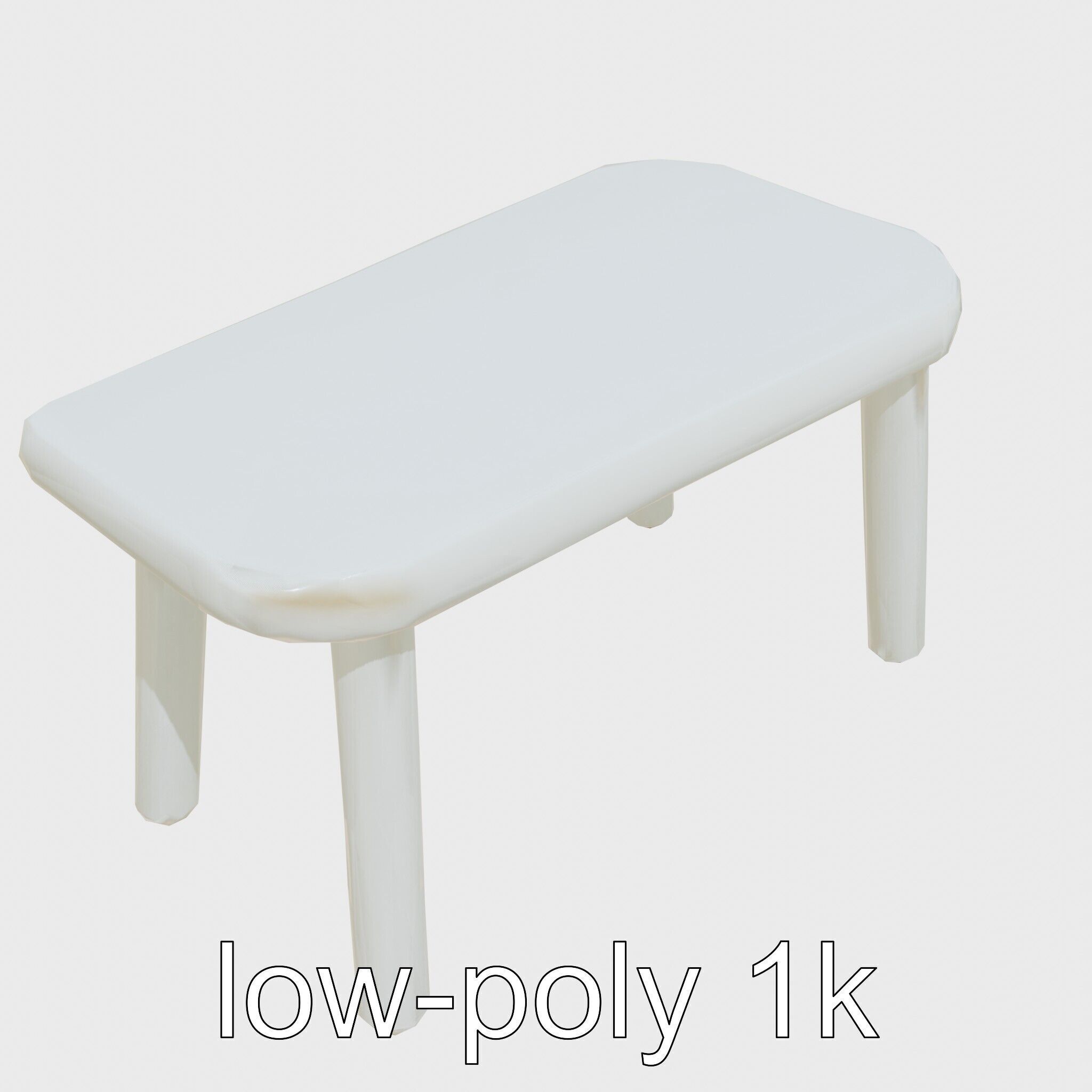 Clay Work Table with Rounded Edges for Cartoon Activities Low-poly 3D model_16