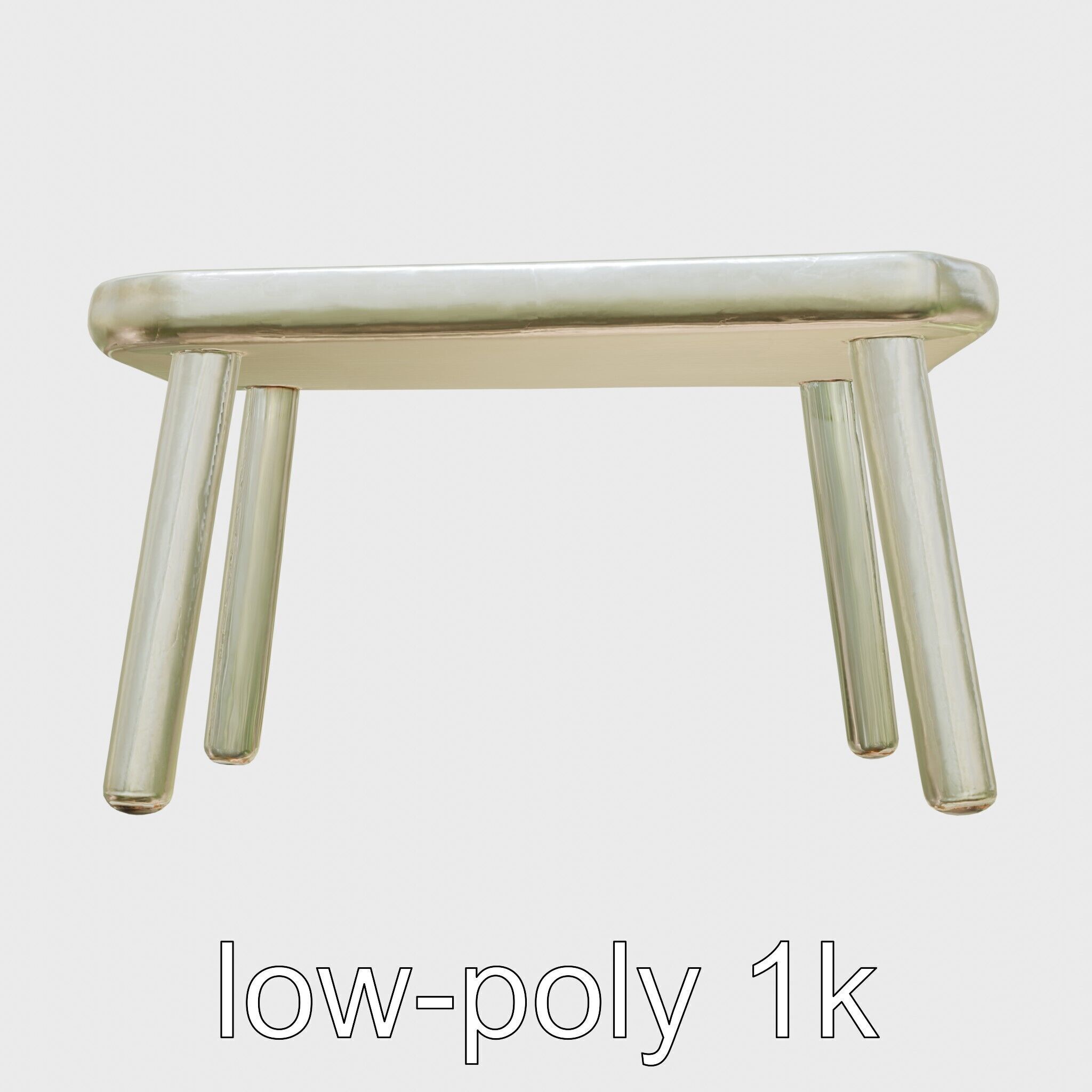 Clay Work Table with Rounded Edges for Cartoon Activities Low-poly 3D model_6