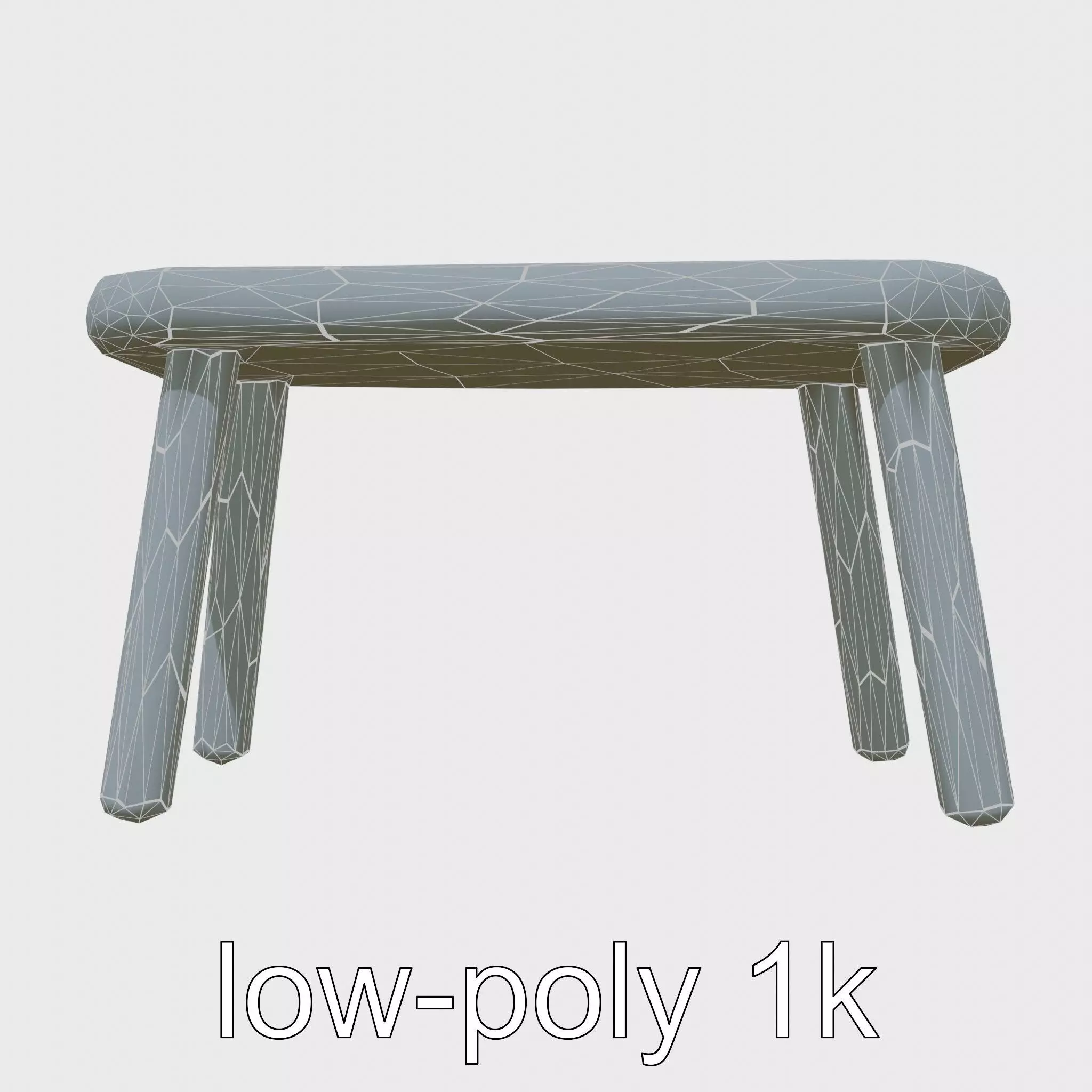 Clay Work Table with Rounded Edges for Cartoon Activities Low-poly 3D model_0