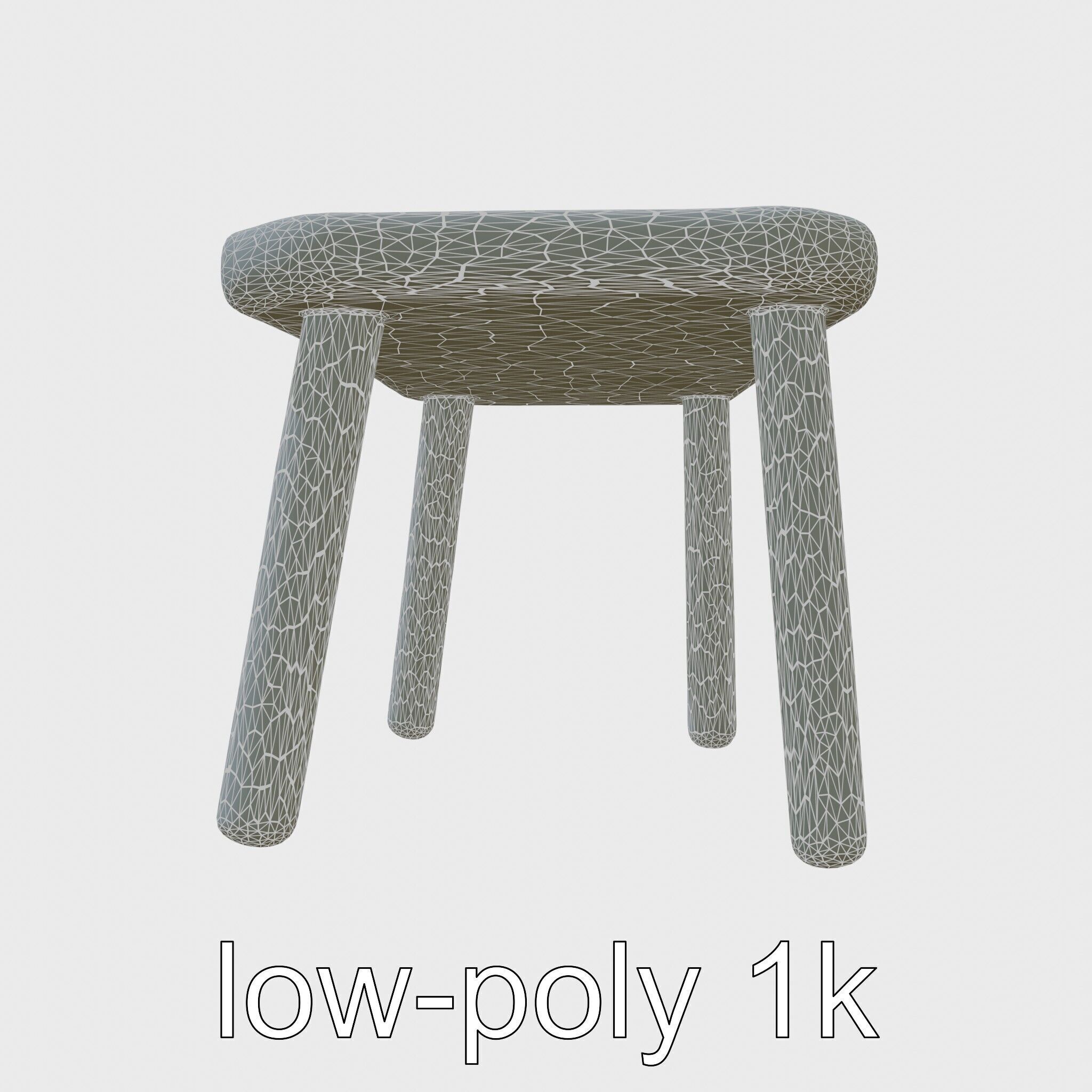 Clay Work Table with Rounded Edges for Cartoon Activities Low-poly 3D model_24