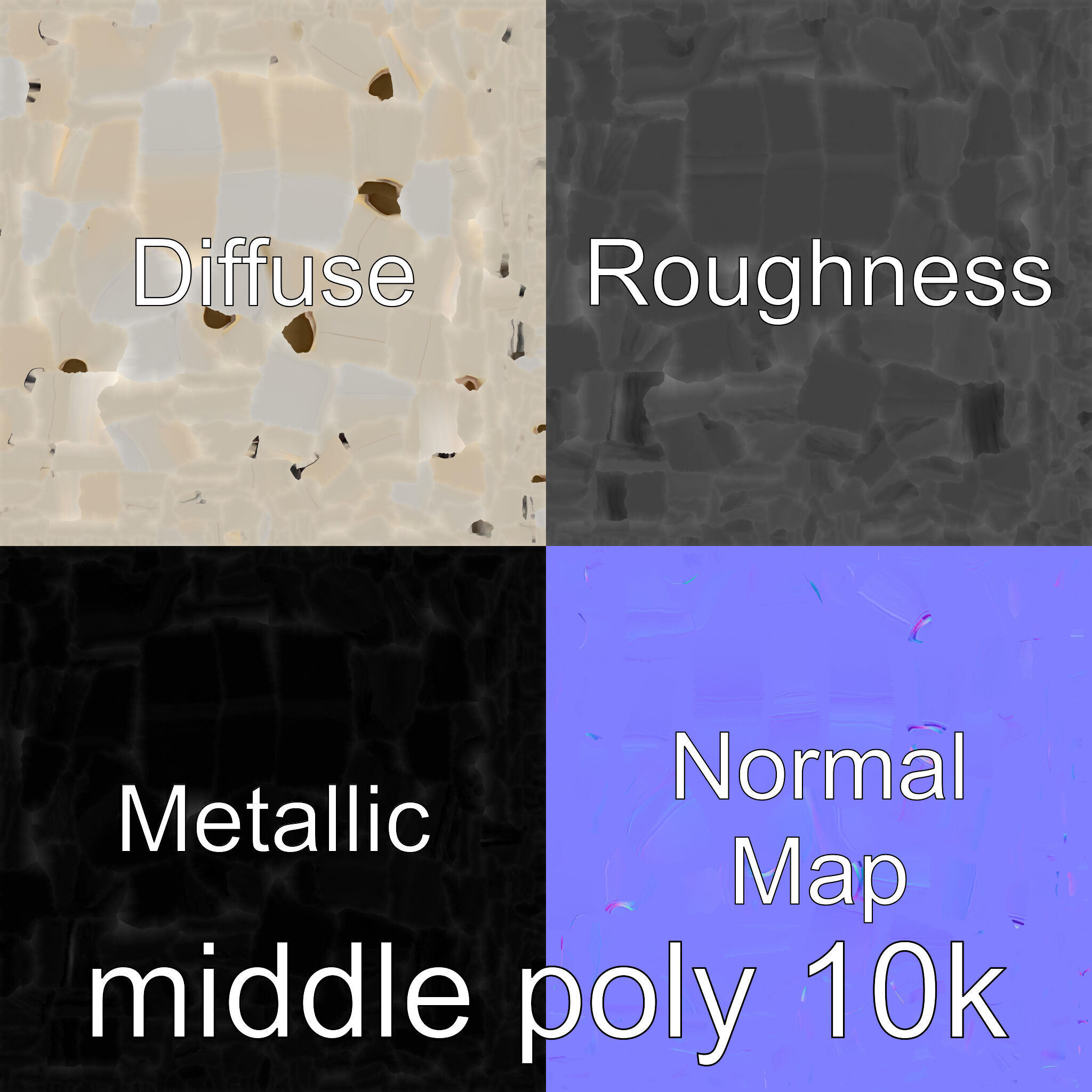 Clay Work Table with Rounded Edges for Cartoon Activities Low-poly 3D model_28