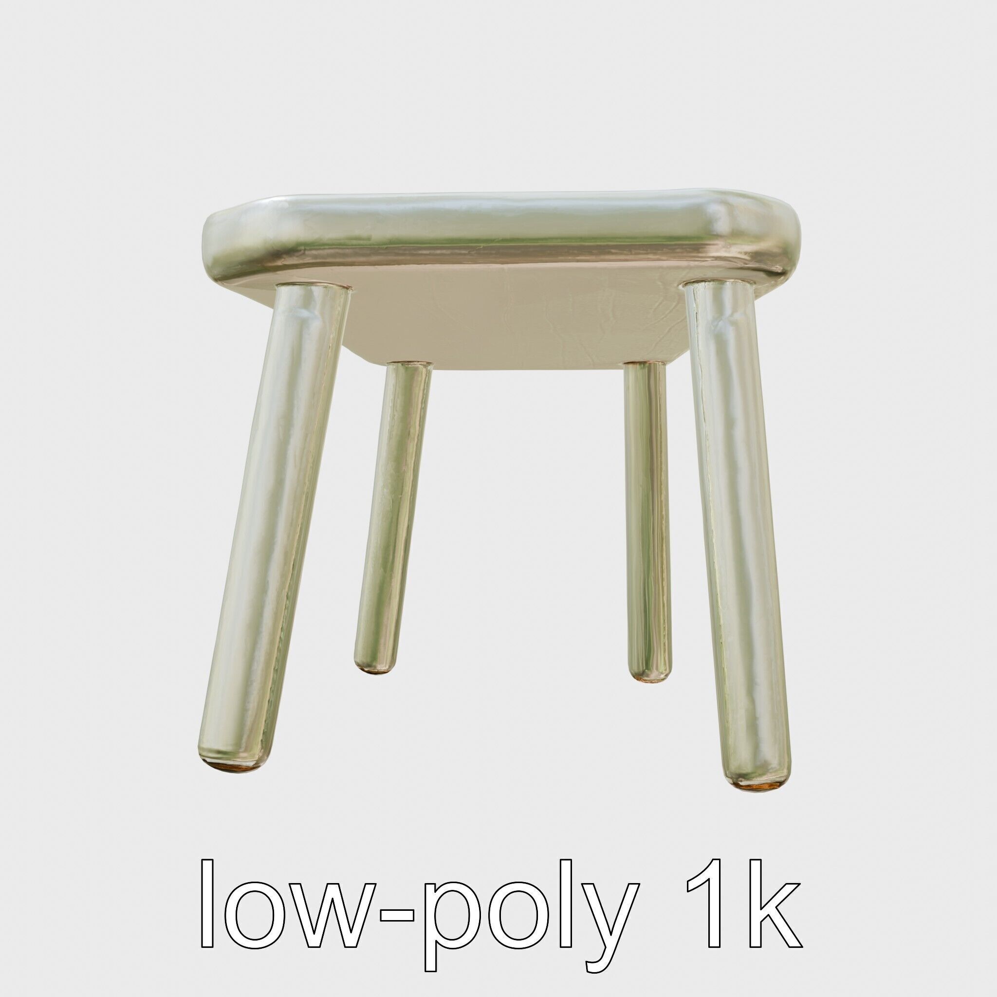 Clay Work Table with Rounded Edges for Cartoon Activities Low-poly 3D model_10