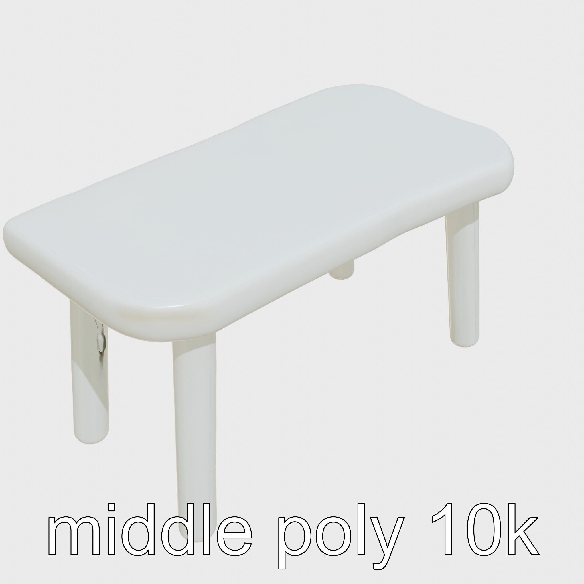 Clay Work Table with Rounded Edges for Cartoon Activities Low-poly 3D model_19