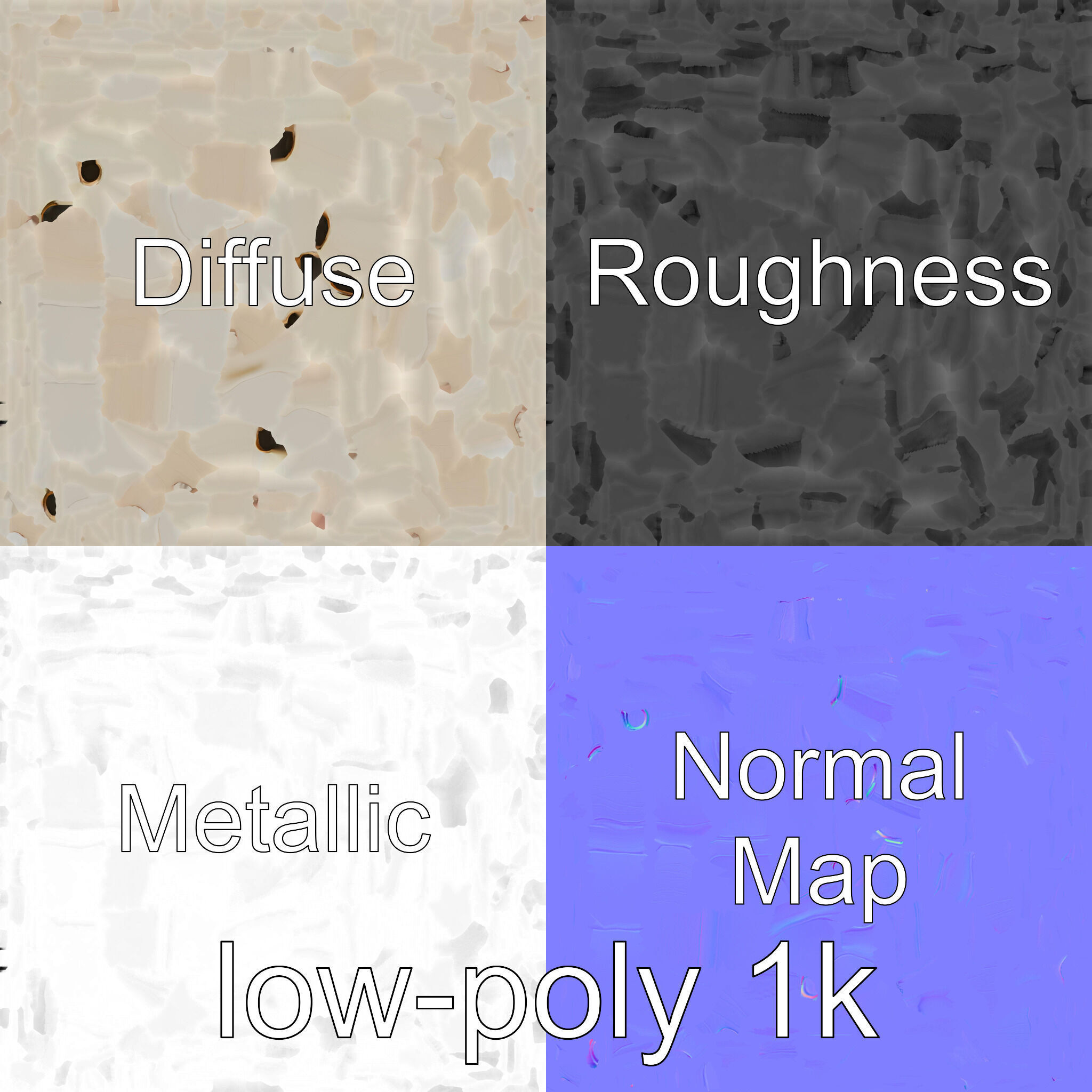 Clay Work Table with Rounded Edges for Cartoon Activities Low-poly 3D model_1