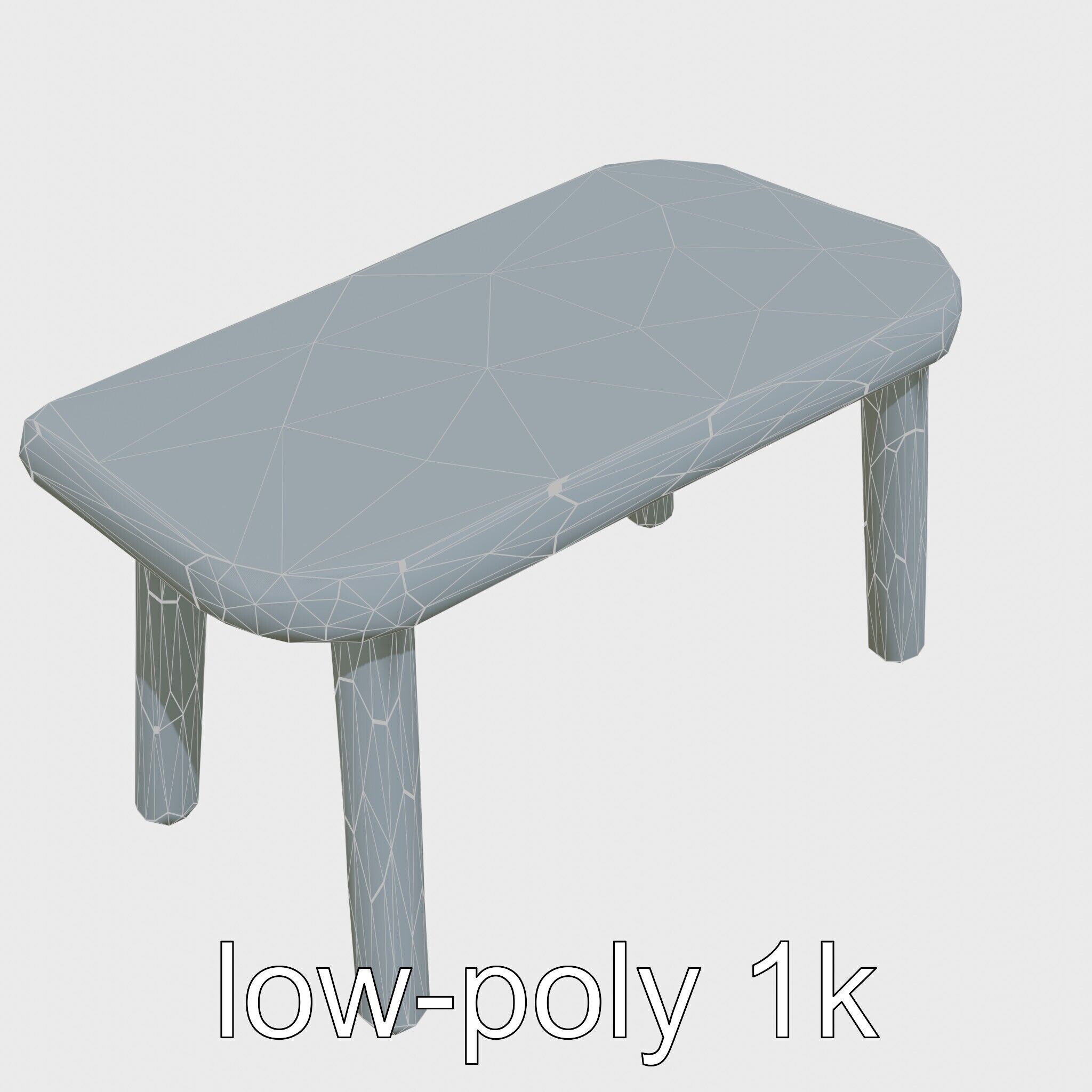 Clay Work Table with Rounded Edges for Cartoon Activities Low-poly 3D model_17