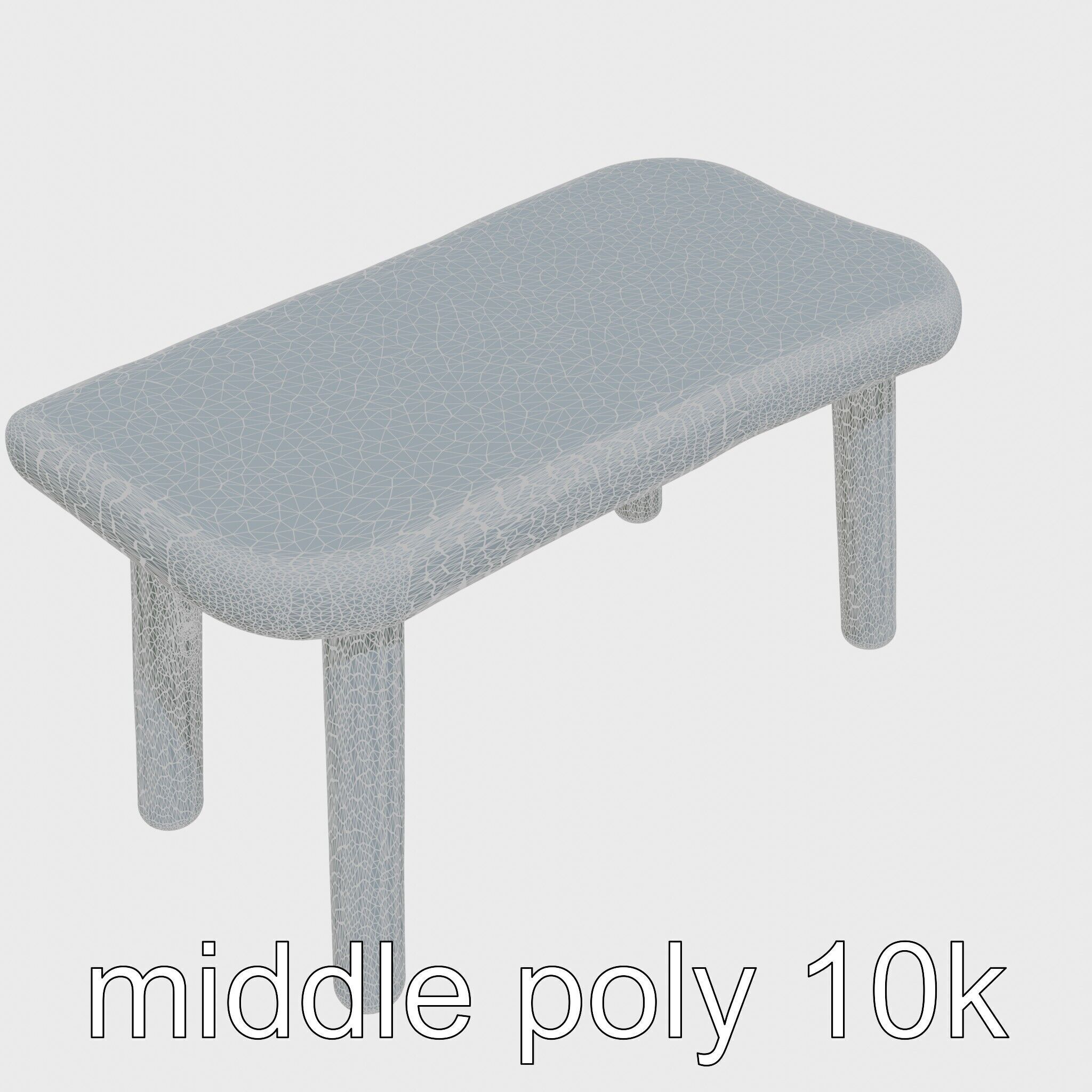 Clay Work Table with Rounded Edges for Cartoon Activities Low-poly 3D model_21