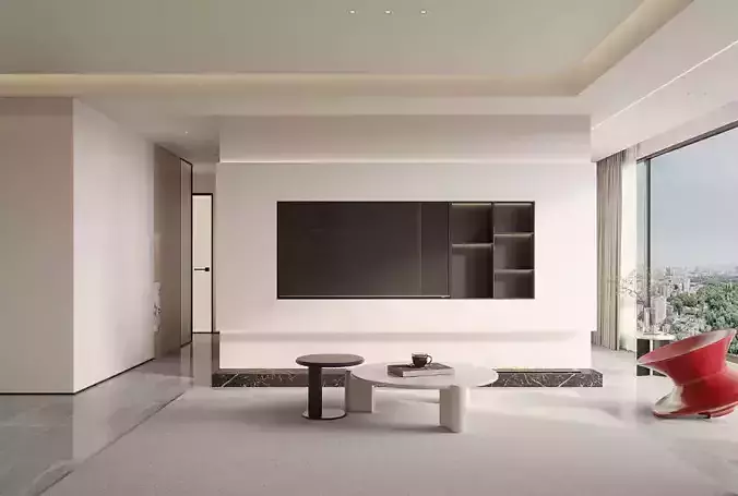 Modern living and dining room