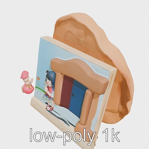 Clay Picture Colorful Cartoon Characters Wall Art Low-poly 3D model