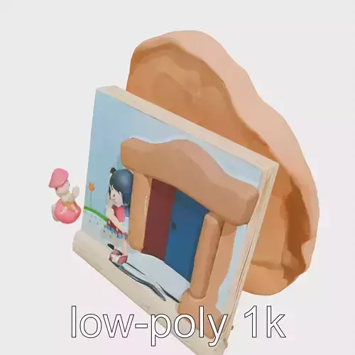 Clay Picture Colorful Cartoon Characters Wall Art Low-poly 3D model