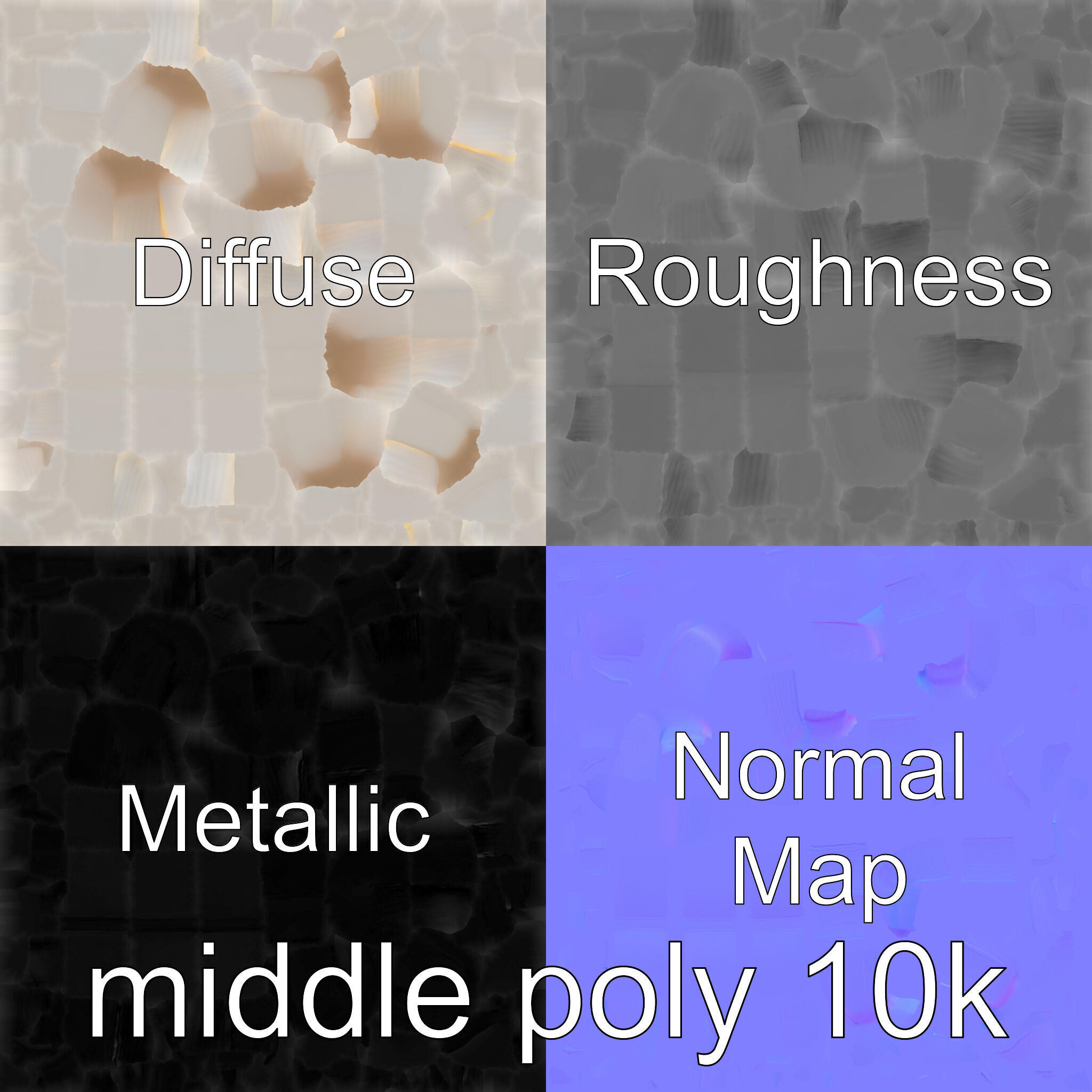 Clay Table with Smooth Edges for Interactive Gameplay Low-poly 3D model_23