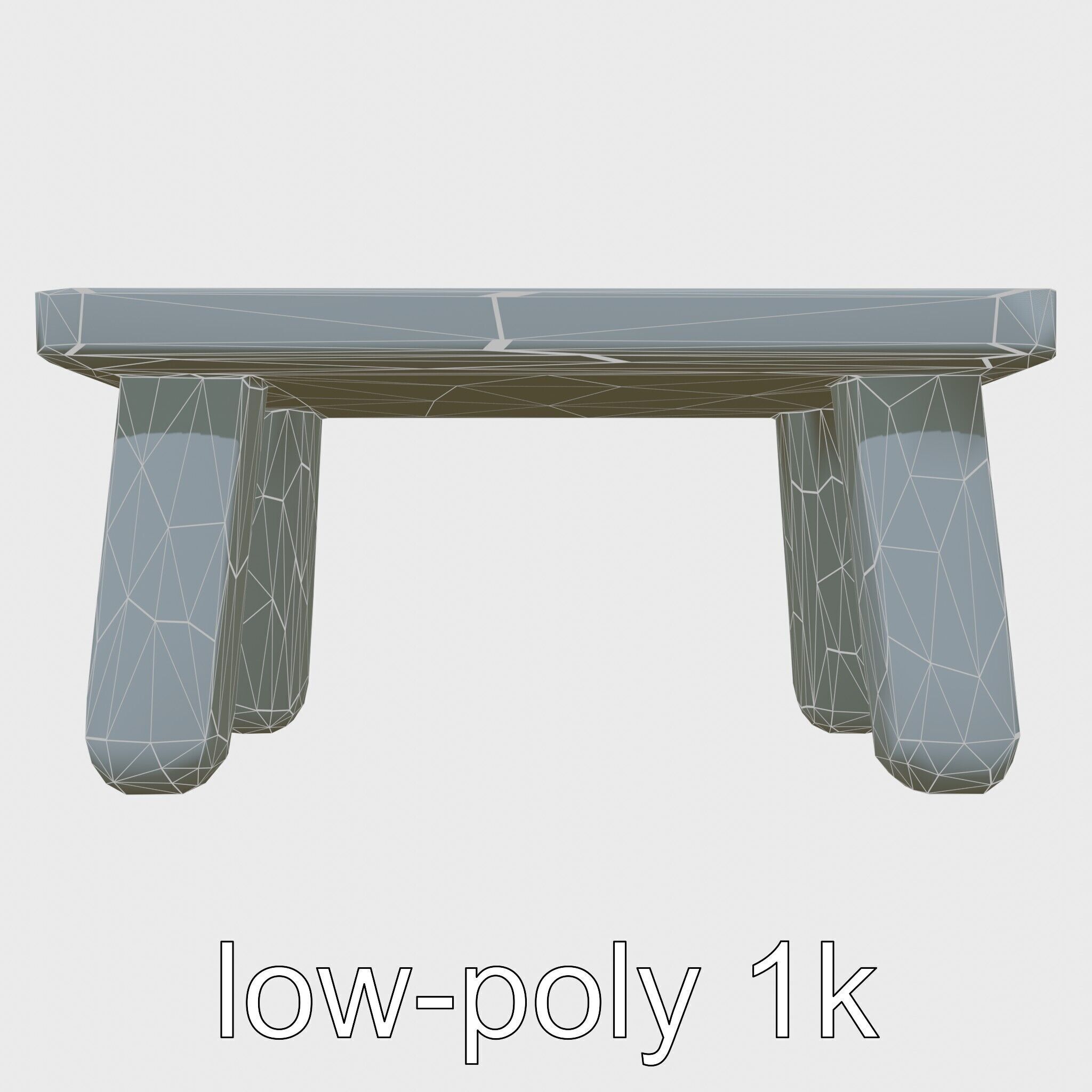 Clay Table with Smooth Edges for Interactive Gameplay Low-poly 3D model_12