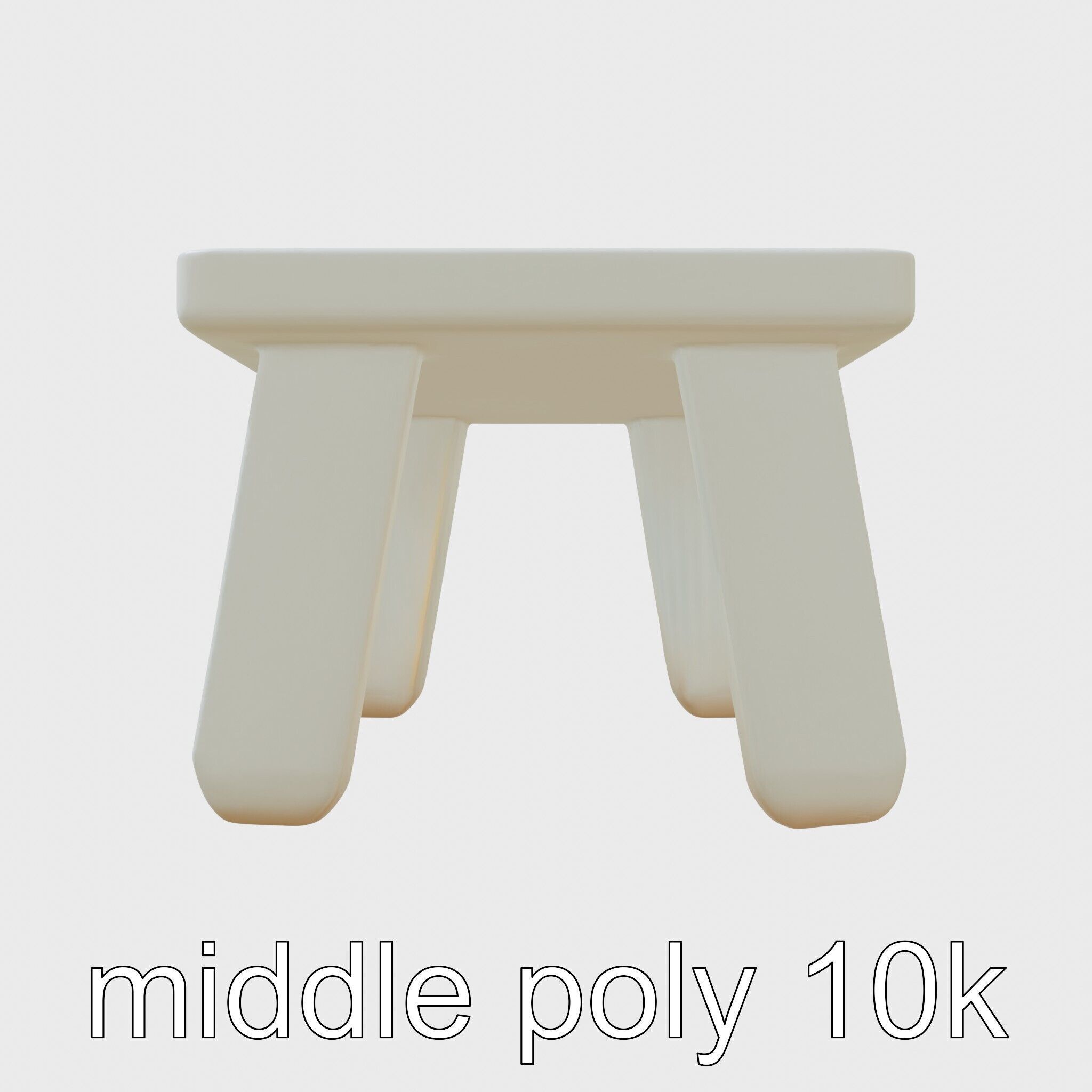 Clay Table with Smooth Edges for Interactive Gameplay Low-poly 3D model_17