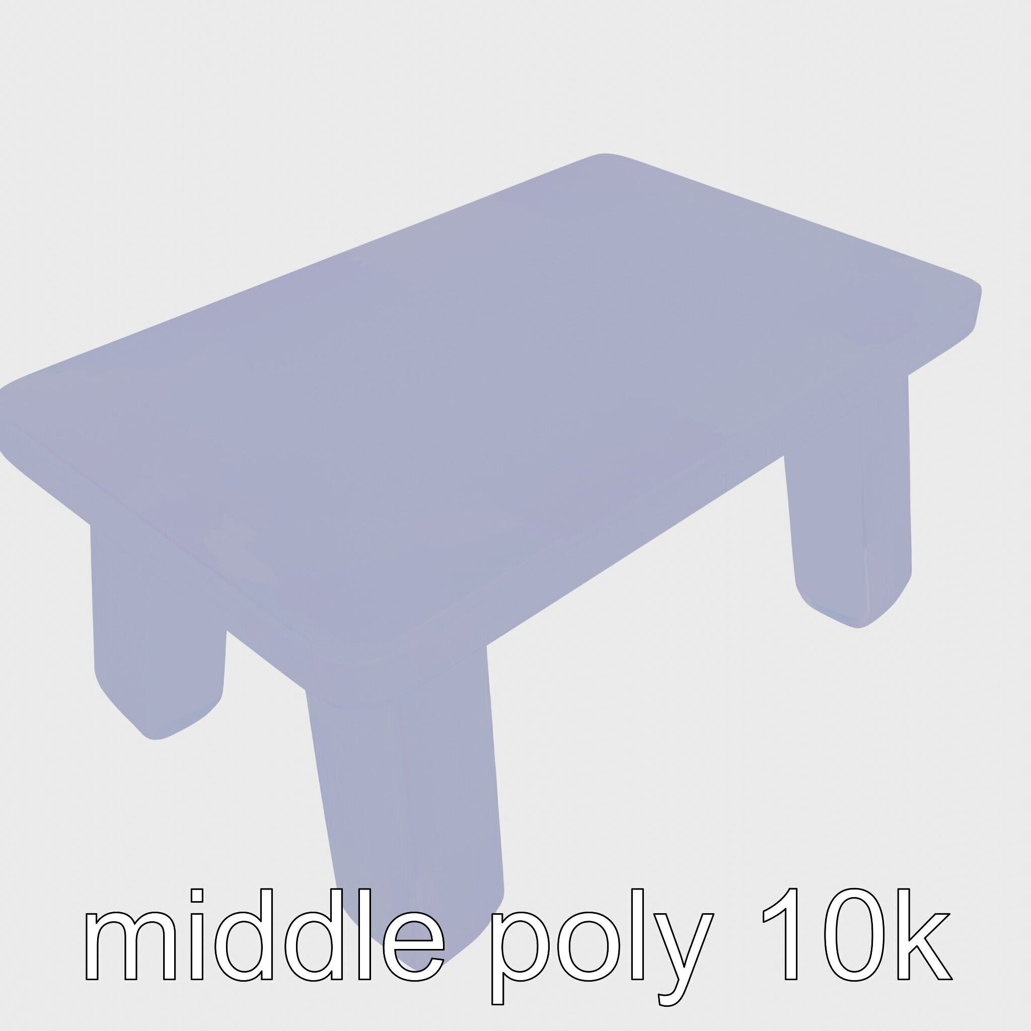 Clay Table with Smooth Edges for Interactive Gameplay Low-poly 3D model_16