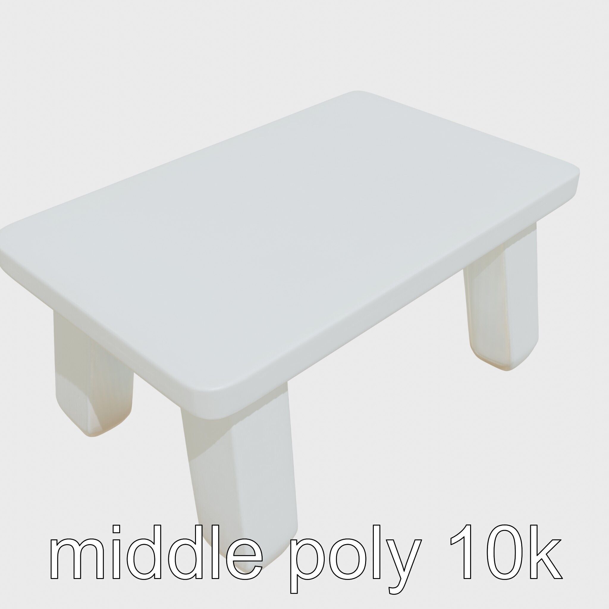Clay Table with Smooth Edges for Interactive Gameplay Low-poly 3D model_13