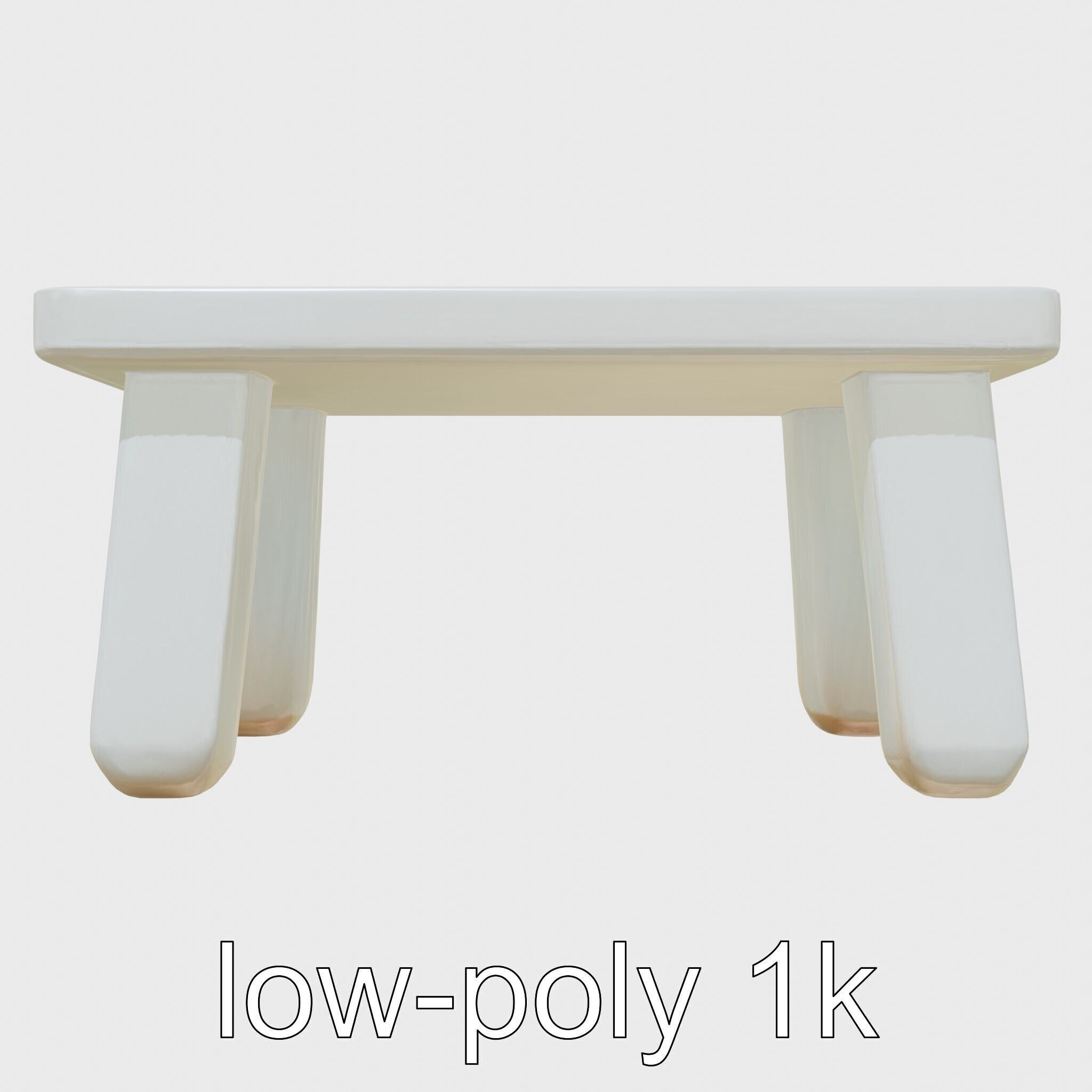 Clay Table with Smooth Edges for Interactive Gameplay Low-poly 3D model_6