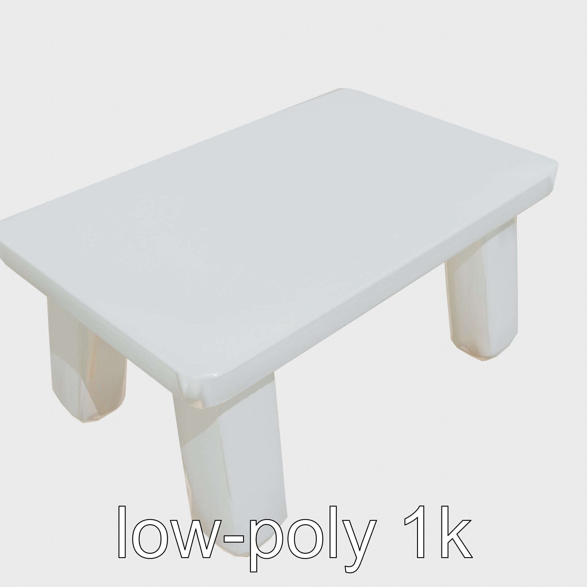 Clay Table with Smooth Edges for Interactive Gameplay Low-poly 3D model_15
