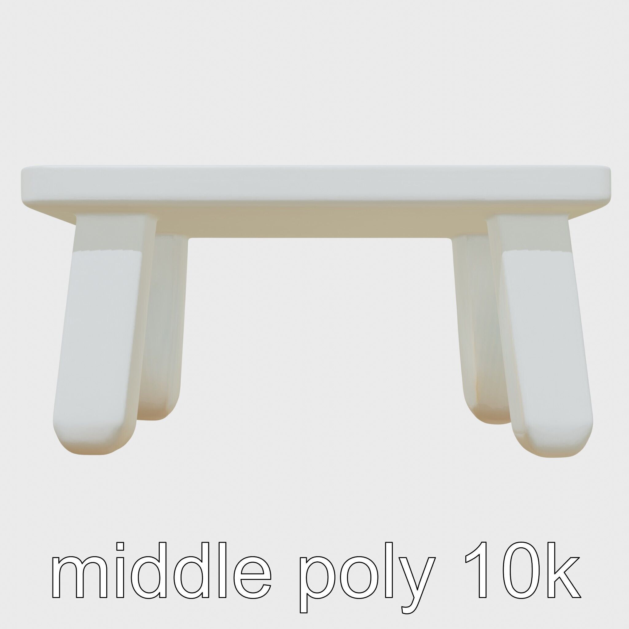 Clay Table with Smooth Edges for Interactive Gameplay Low-poly 3D model_11
