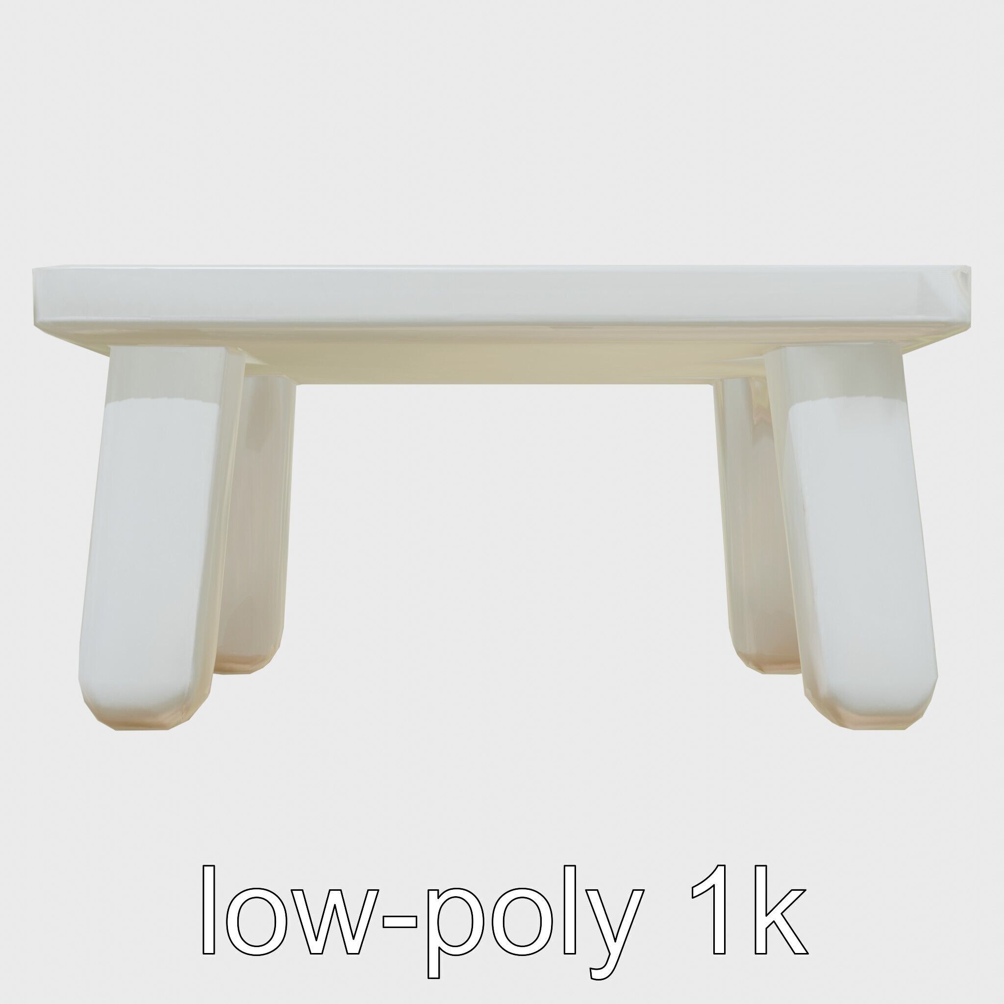 Clay Table with Smooth Edges for Interactive Gameplay Low-poly 3D model_8