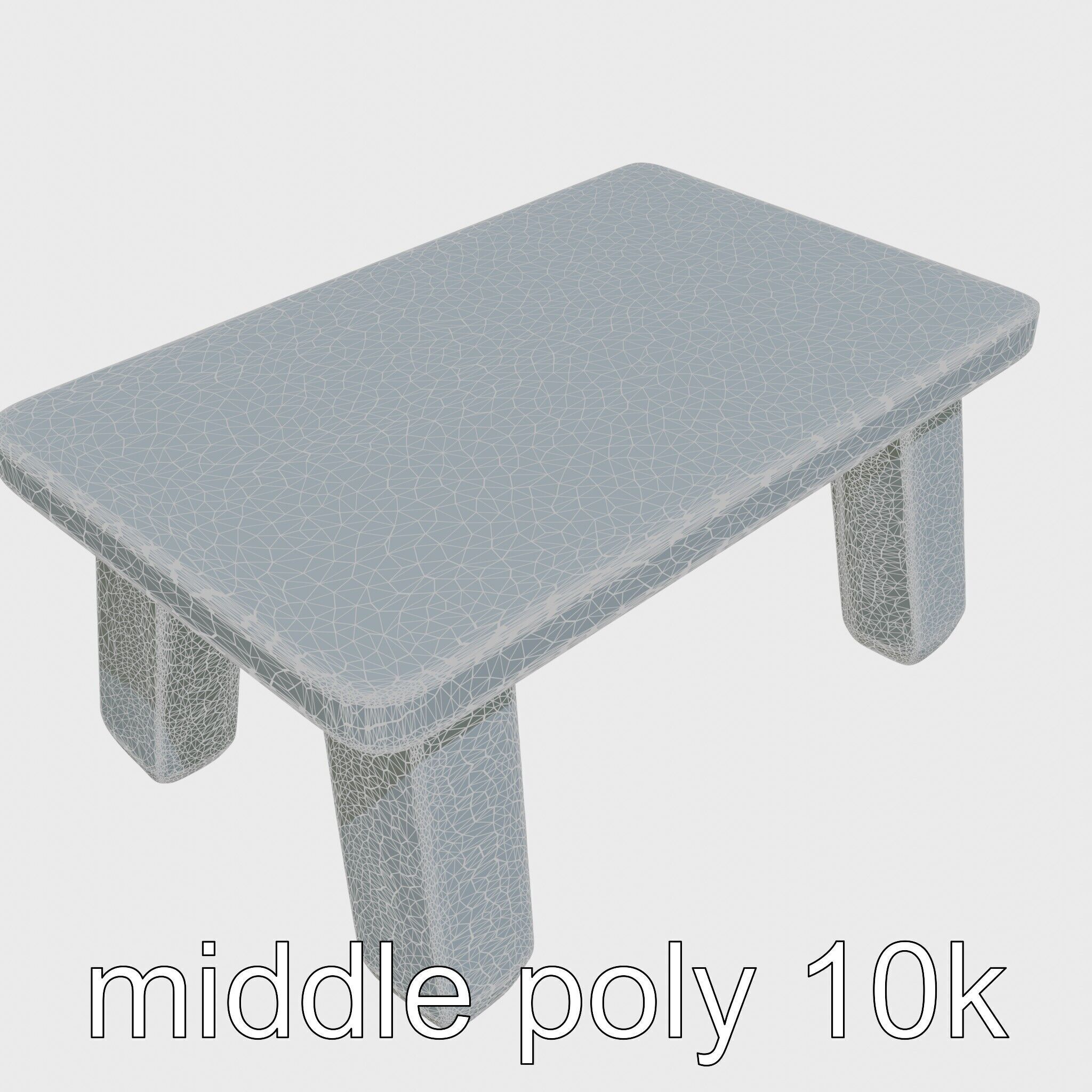 Clay Table with Smooth Edges for Interactive Gameplay Low-poly 3D model_2