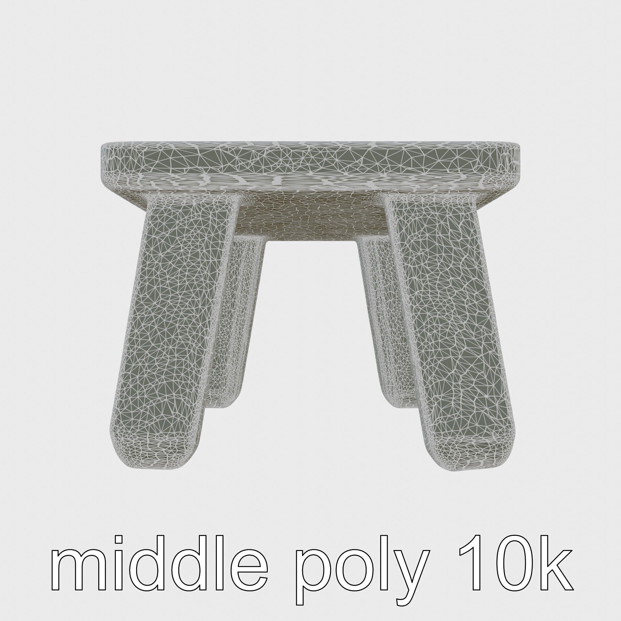 Clay Table with Smooth Edges for Interactive Gameplay Low-poly 3D model_14