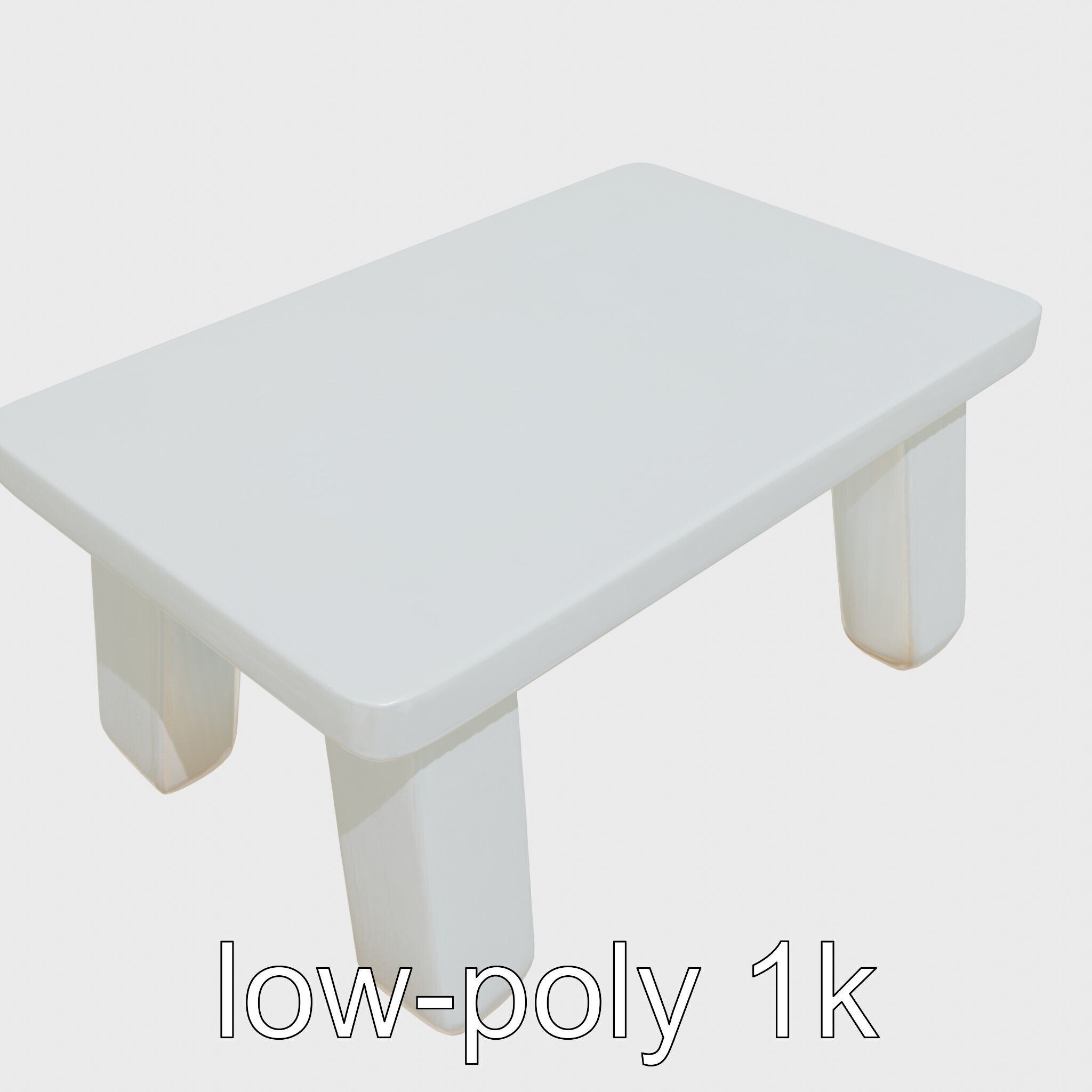 Clay Table with Smooth Edges for Interactive Gameplay Low-poly 3D model_9