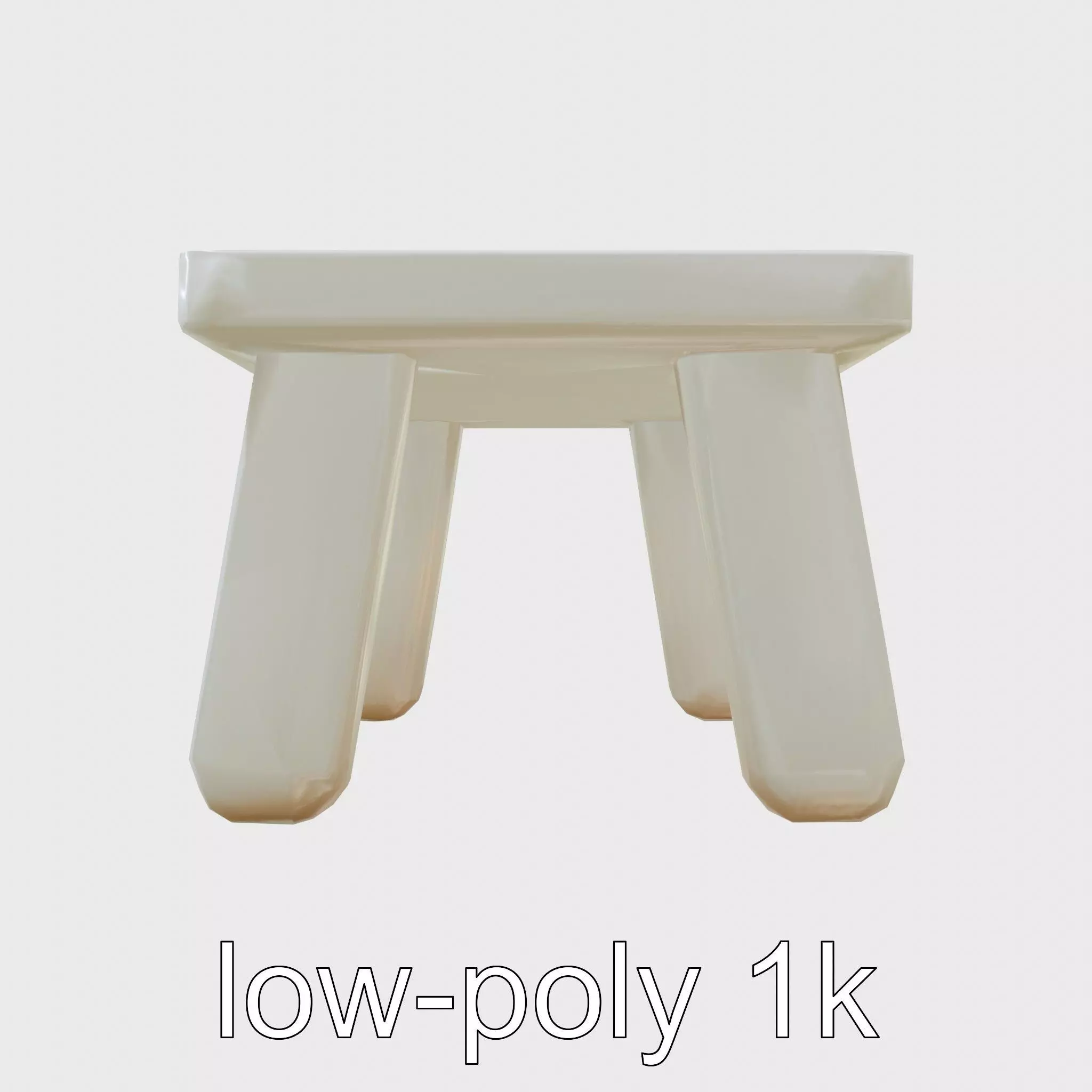 Clay Table with Smooth Edges for Interactive Gameplay Low-poly 3D model_0