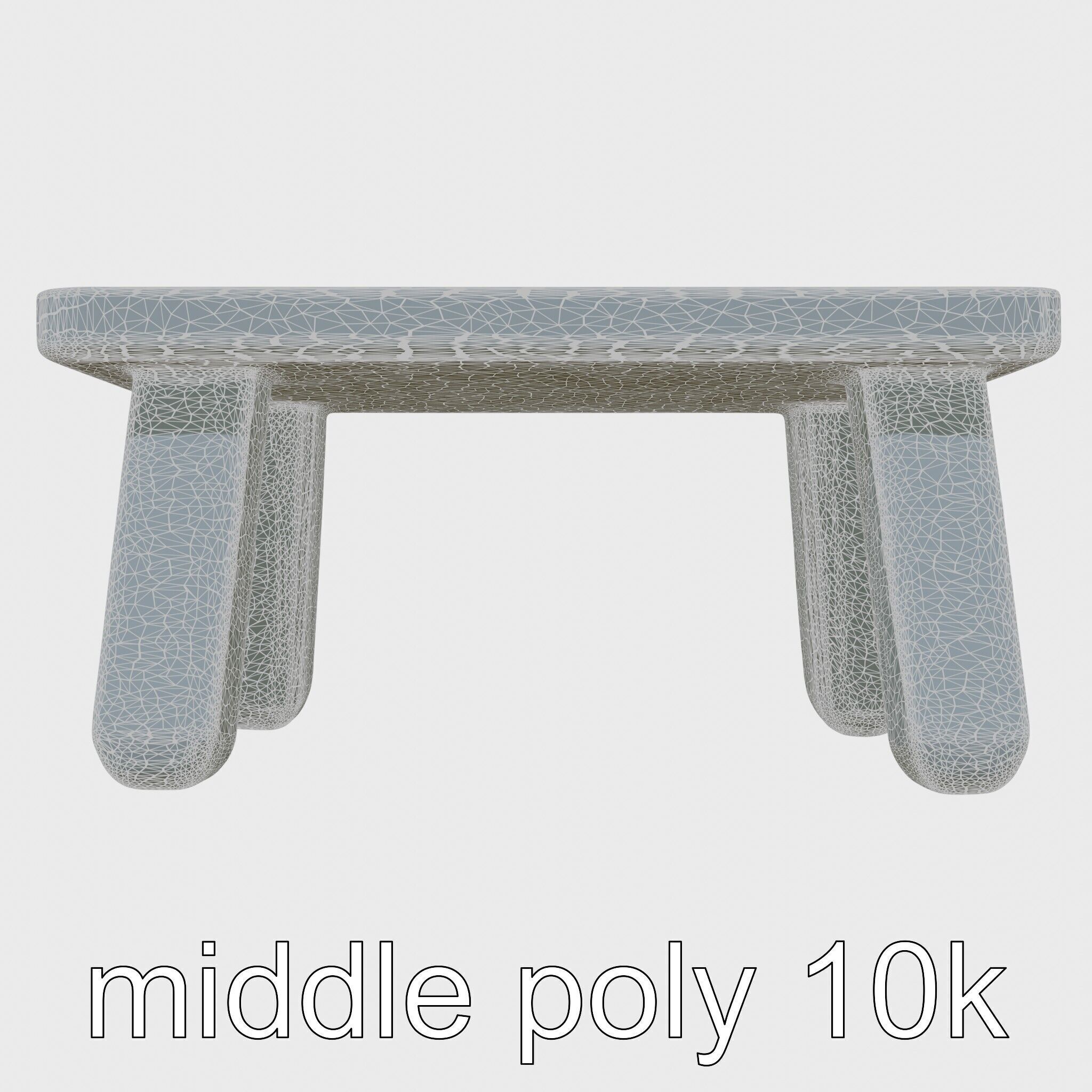 Clay Table with Smooth Edges for Interactive Gameplay Low-poly 3D model_19