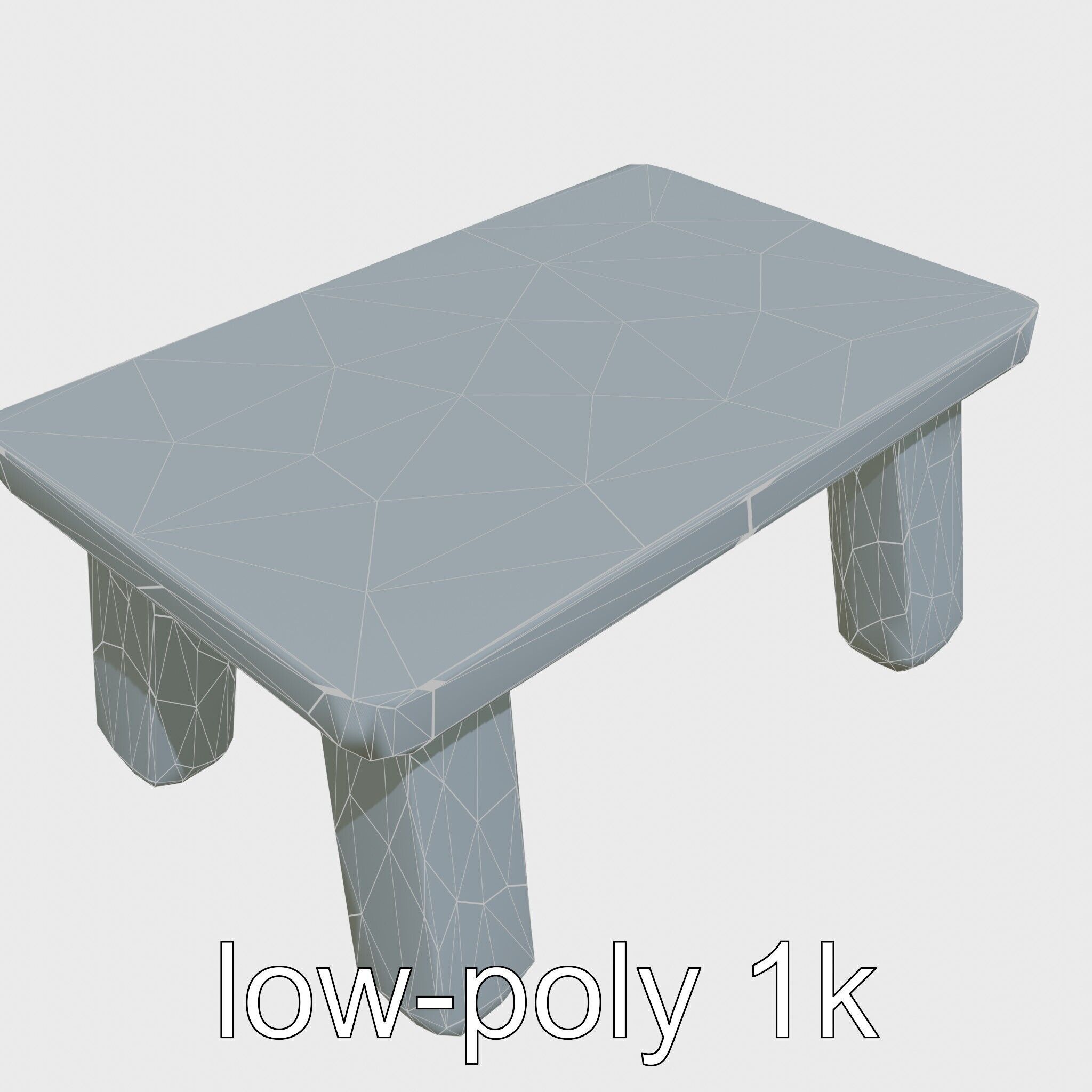 Clay Table with Smooth Edges for Interactive Gameplay Low-poly 3D model_27