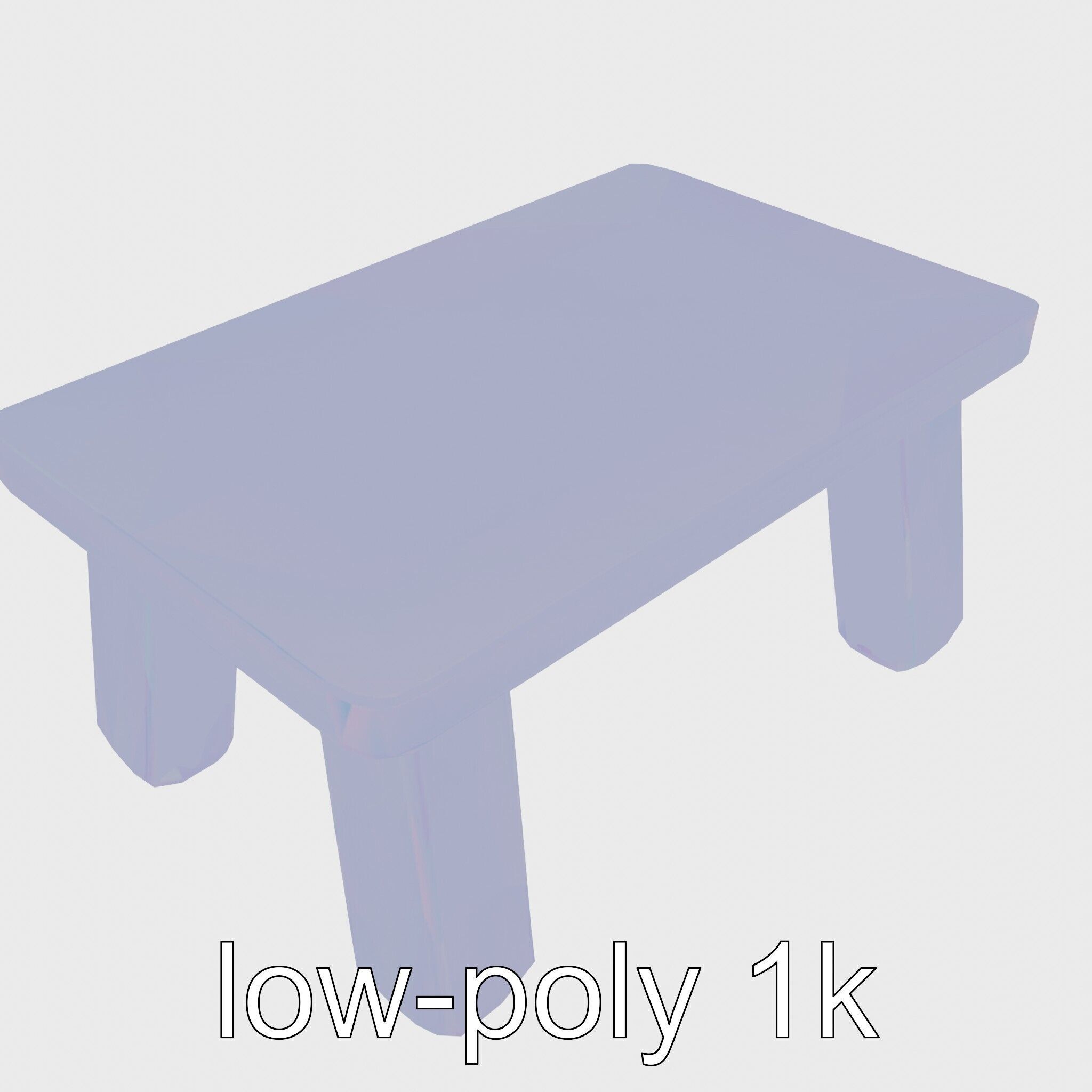 Clay Table with Smooth Edges for Interactive Gameplay Low-poly 3D model_30