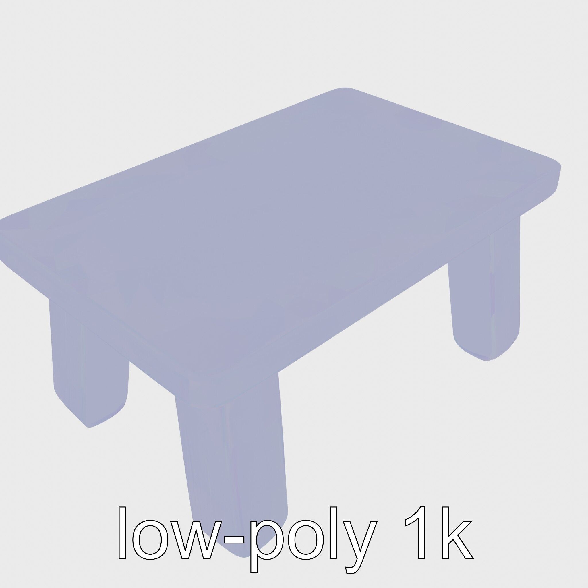 Clay Table with Smooth Edges for Interactive Gameplay Low-poly 3D model_28
