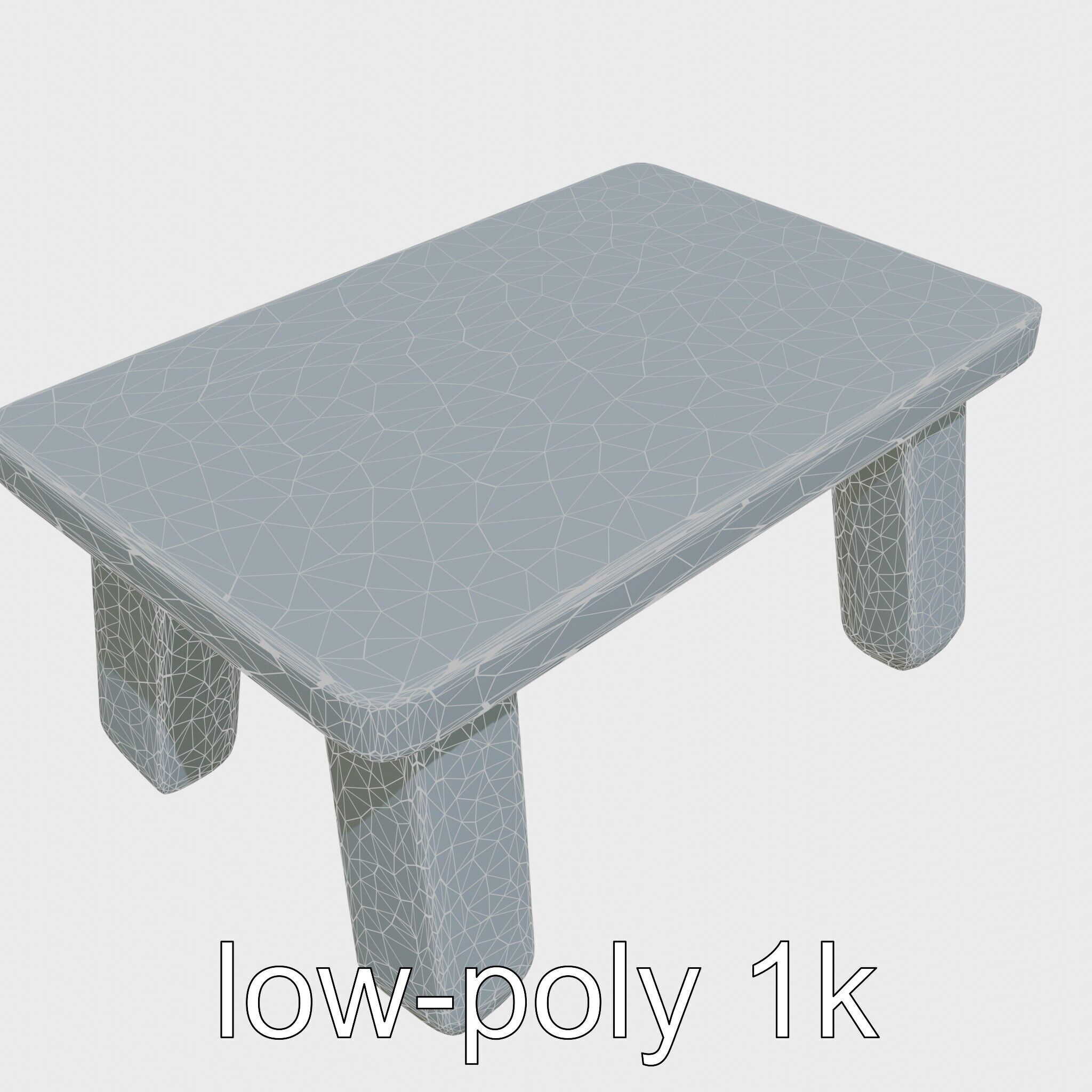 Clay Table with Smooth Edges for Interactive Gameplay Low-poly 3D model_4