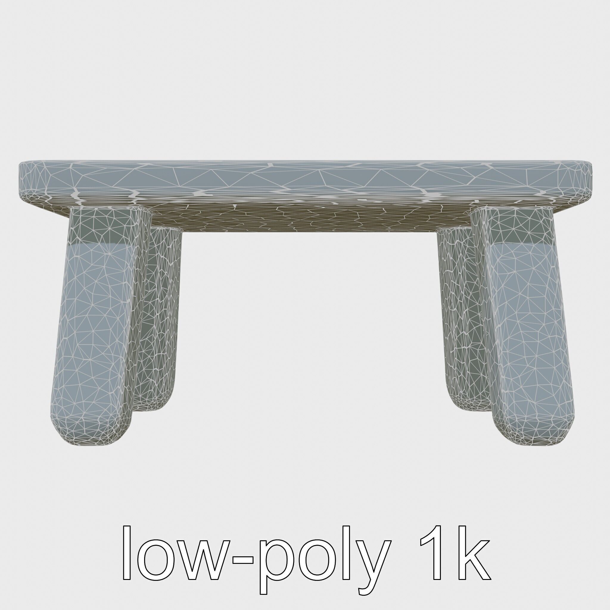 Clay Table with Smooth Edges for Interactive Gameplay Low-poly 3D model_18